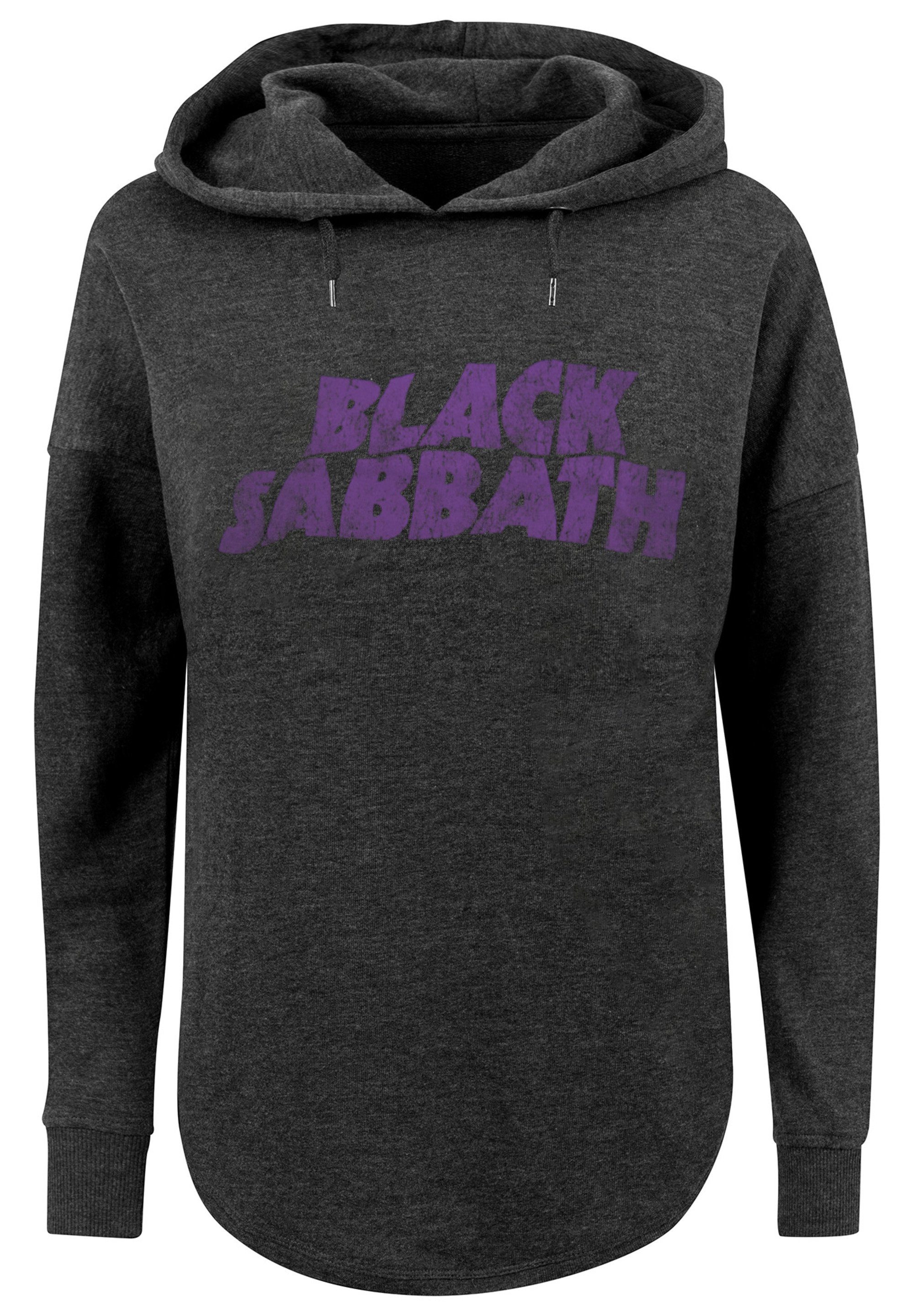 charcoal Black Wavy Heavy Metal Band Print Sabbath F4NT4STIC Kapuzenpullover