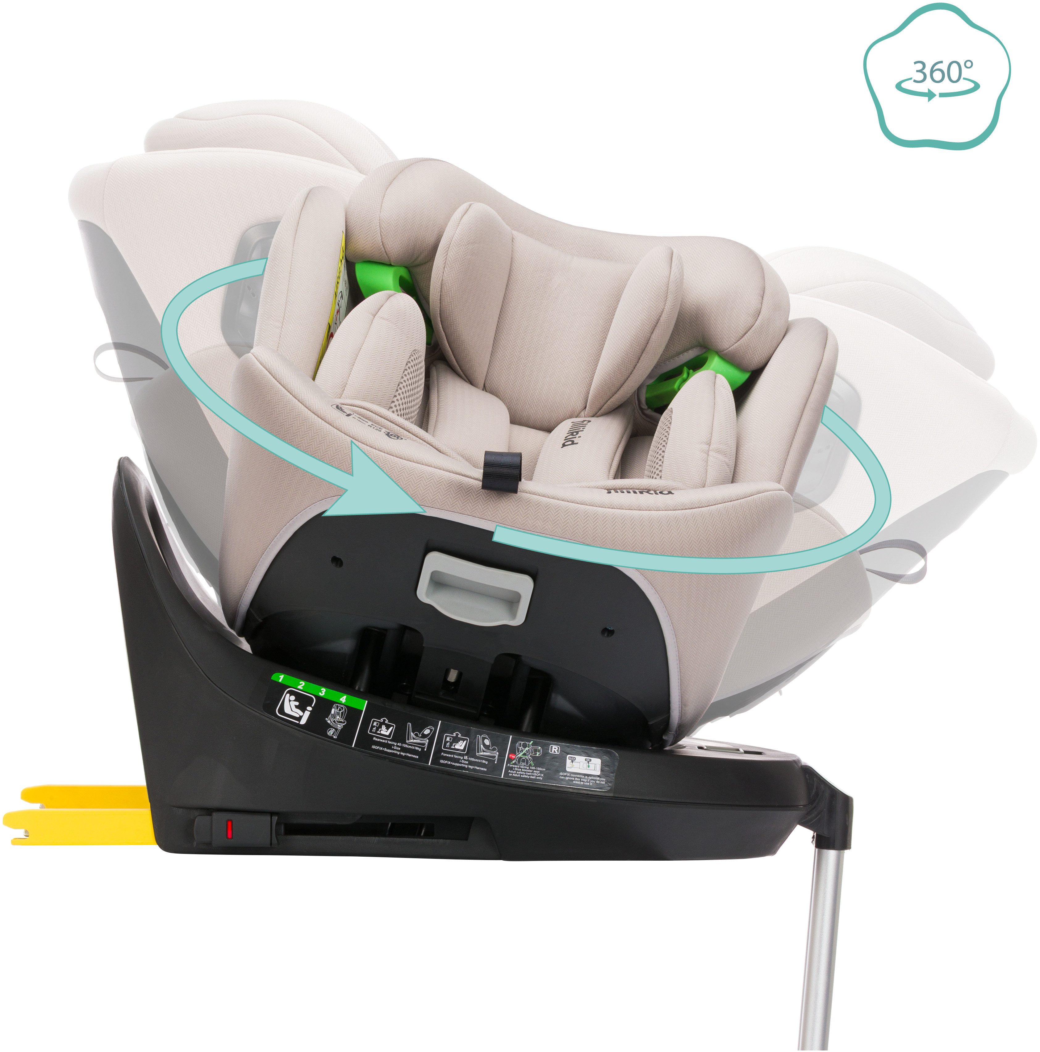 Fillikid Autokindersitz Aris, ab: ab Geburt, bis: bis 12 Jahre, ab: 40 cm, bis: 150 cm, 360° drehbar, inkl. Isofix