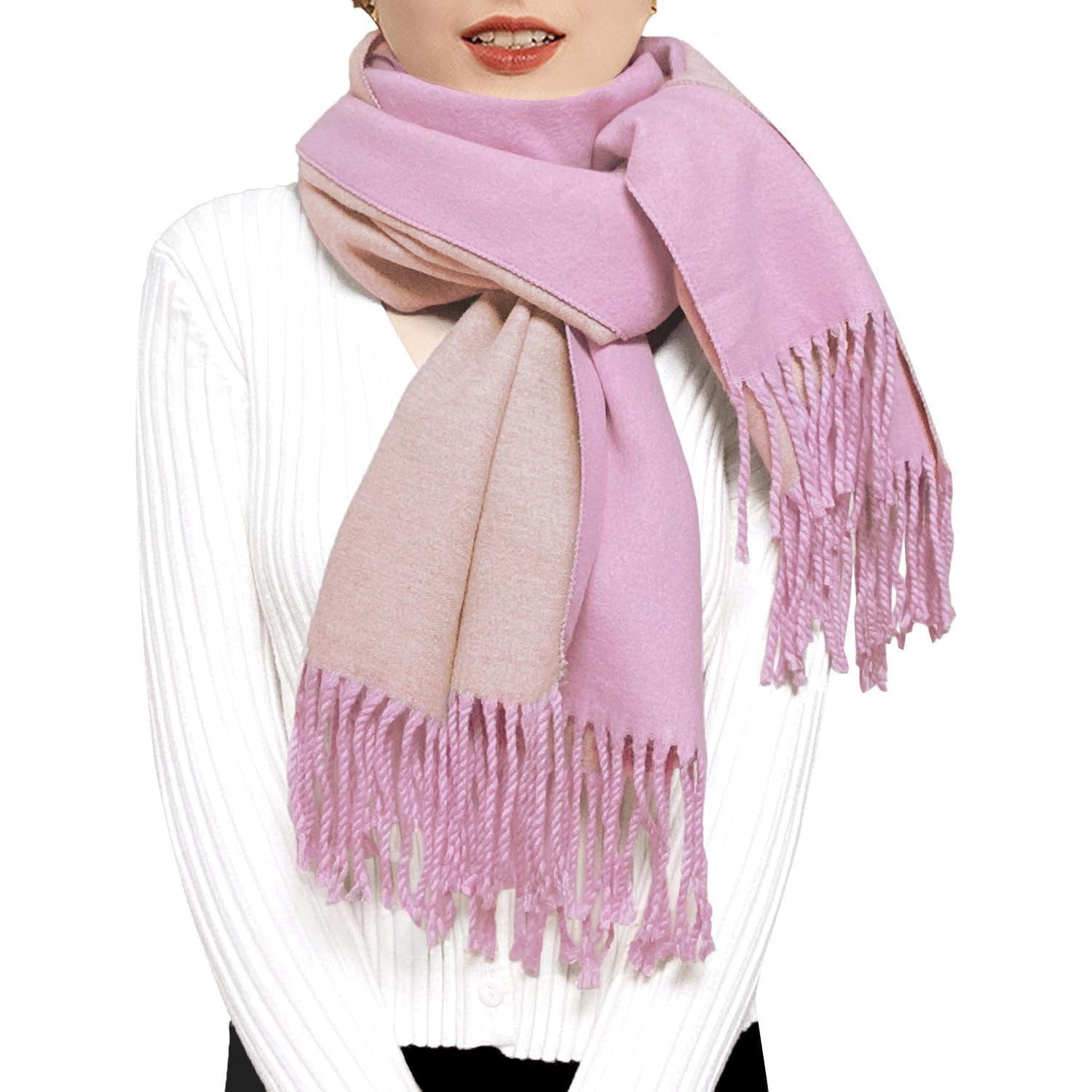 Coonoor Modeschal Warmer Winter Modeschal, Fransenschal, Damen Kaschmirschal, Wendeschal