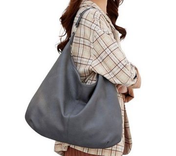 SOTOR Henkeltasche Damen Einkaufstasche Vintage (Leder für Frauen Hobo-Taschen Tote Umhängetasche), mit Reißverschluss