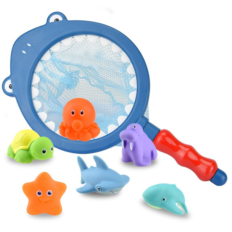 CLTYQ Wasserspielzeug Badespielzeug Baby ab 3 Jahr, Wasserspielzeug Kinder, Schimmelfreies Badewannenspielzeug (7 Stück) für Pool & Schwimmbad.