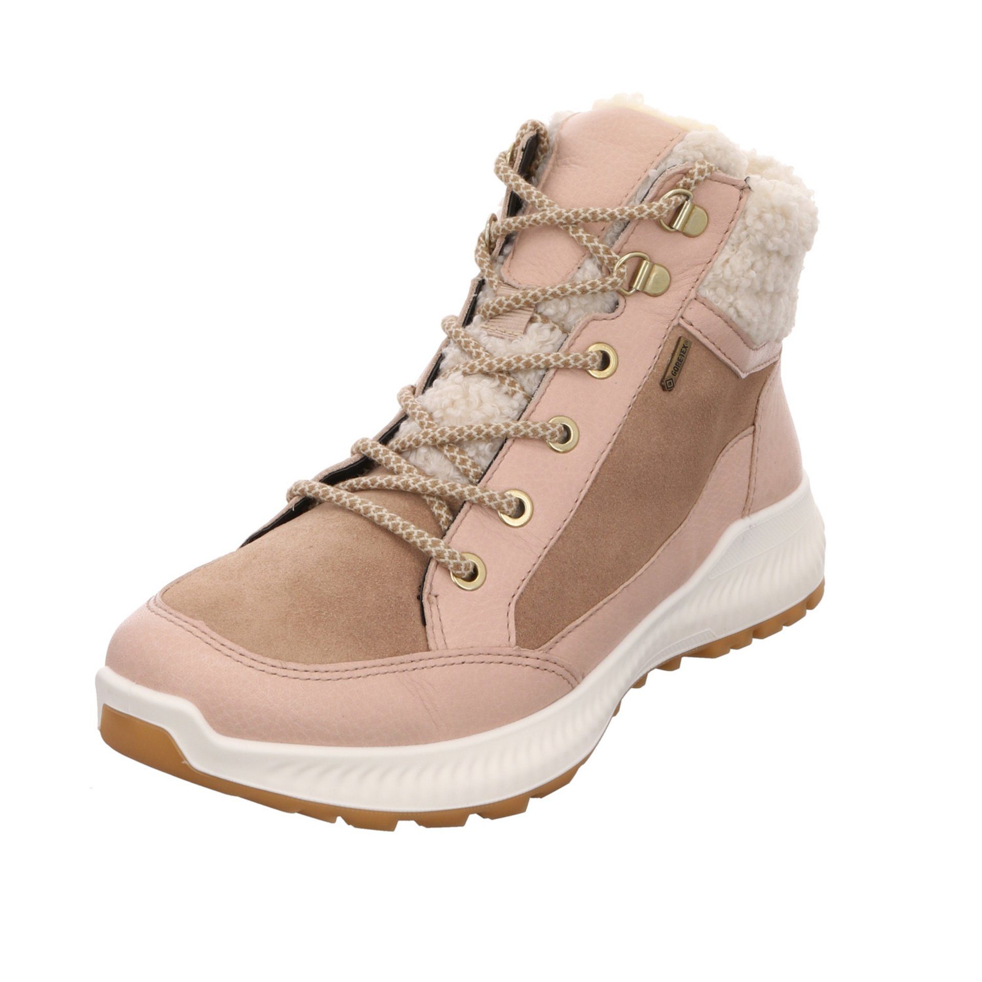 Damen Hiker Freizeit beige Elegant Ara Stiefel 046744 Schuhe Boots Leder-/Textilkombination Stiefelette