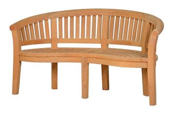 Kai Wiechmann Garten-Essgruppe Teak Sitzgruppe aus 1 Bank 160 cm, 2 Sessel und 1 Ausziehtisch 150 cm, (4-tlg., 1 Bank, 2 Sessel, 1 Ausziehtisch), exklusives Teak-Set mit Möbeln in Bananenform