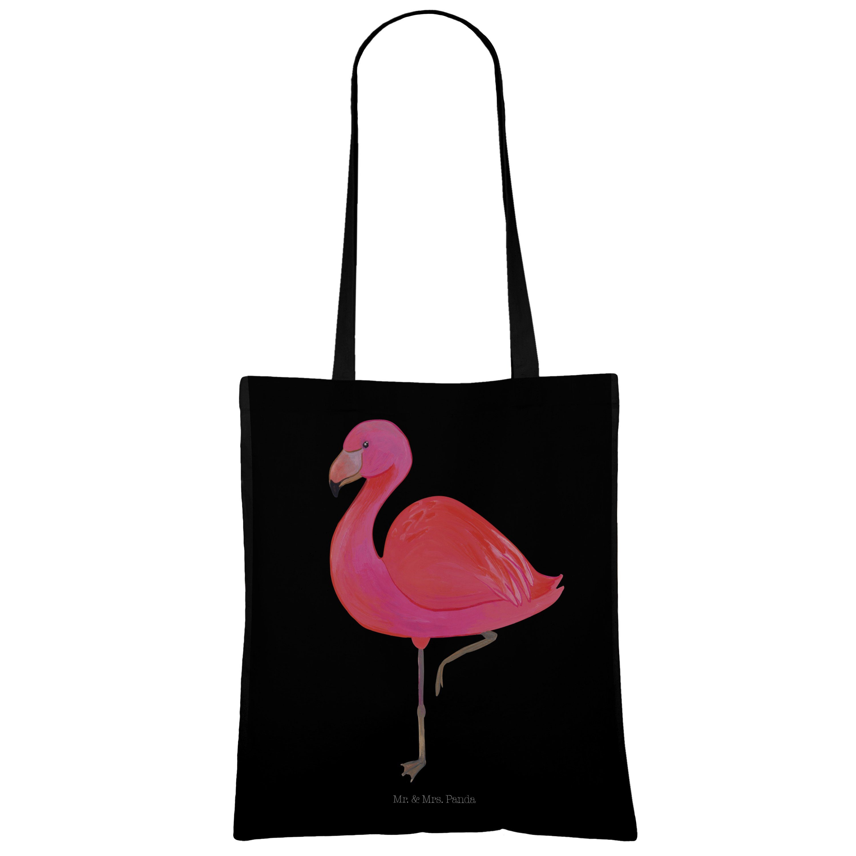 Mr. & Mrs. Panda Tragetasche Schwarz - E - Flamingo prächtig, Sohn, (1-tlg) Geschenk, einzigartig, classic