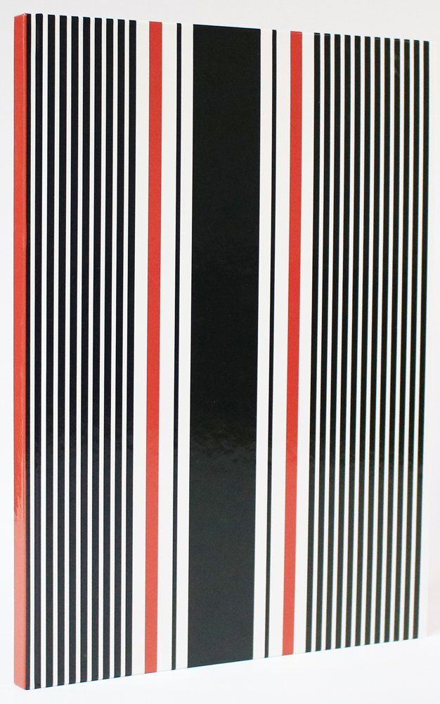 ADINA Notizbuch ADINA Notizbuch A4 fester Deckel kariert schwarze und rote Streifen