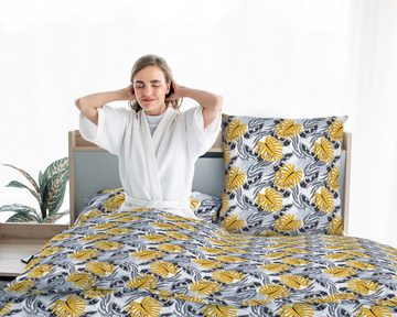 Bettwäsche Bettbezug 155 x 200 cm und 2 x Kopfkissenbezug 80x80 cm, Amilian, 100% Baumwolle