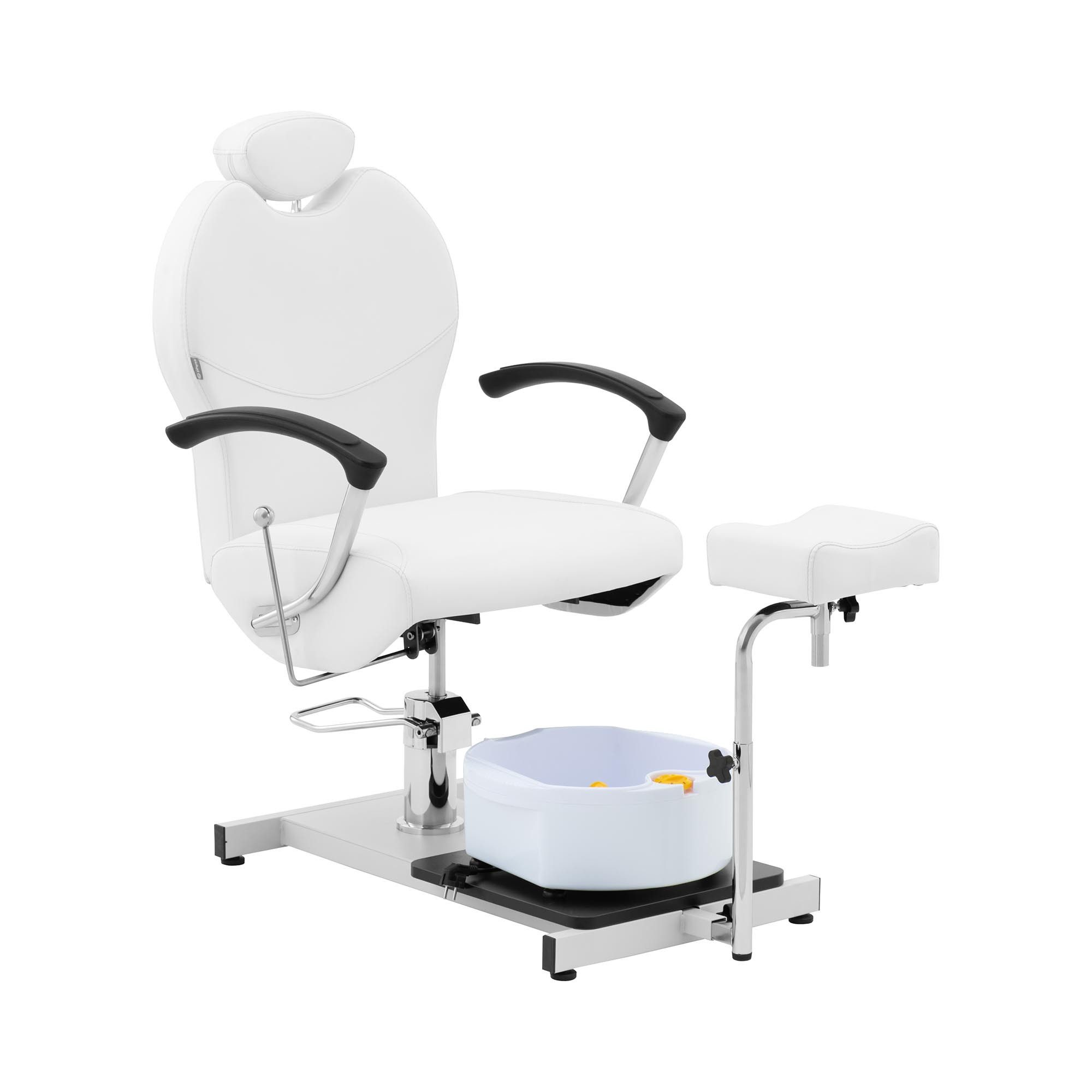 Physa Fußbad Fußpflegestuhl Kosmetikstuhl Pediküre-Stuhl mit Beinablage Waschbecken, Weiß