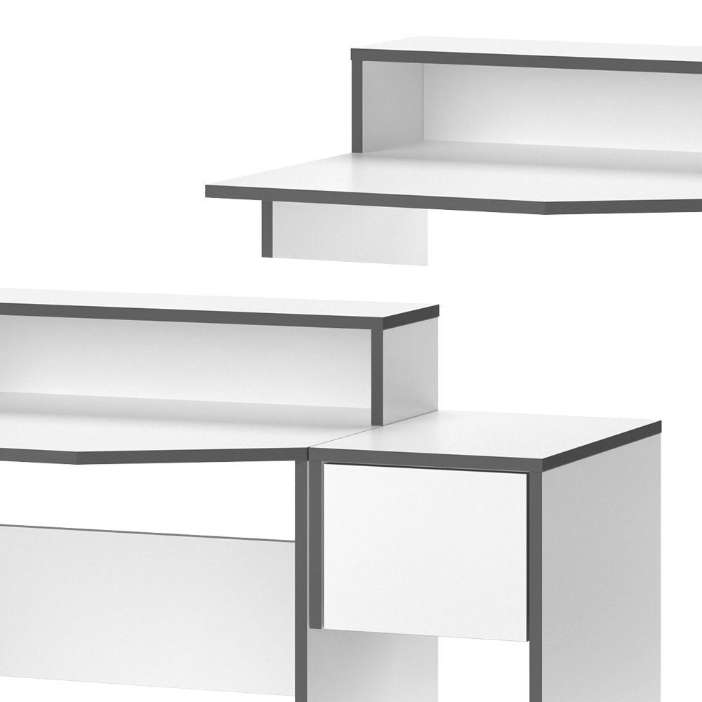 Computertisch KRON Vicco Weiß/Grau Schreibtisch-set