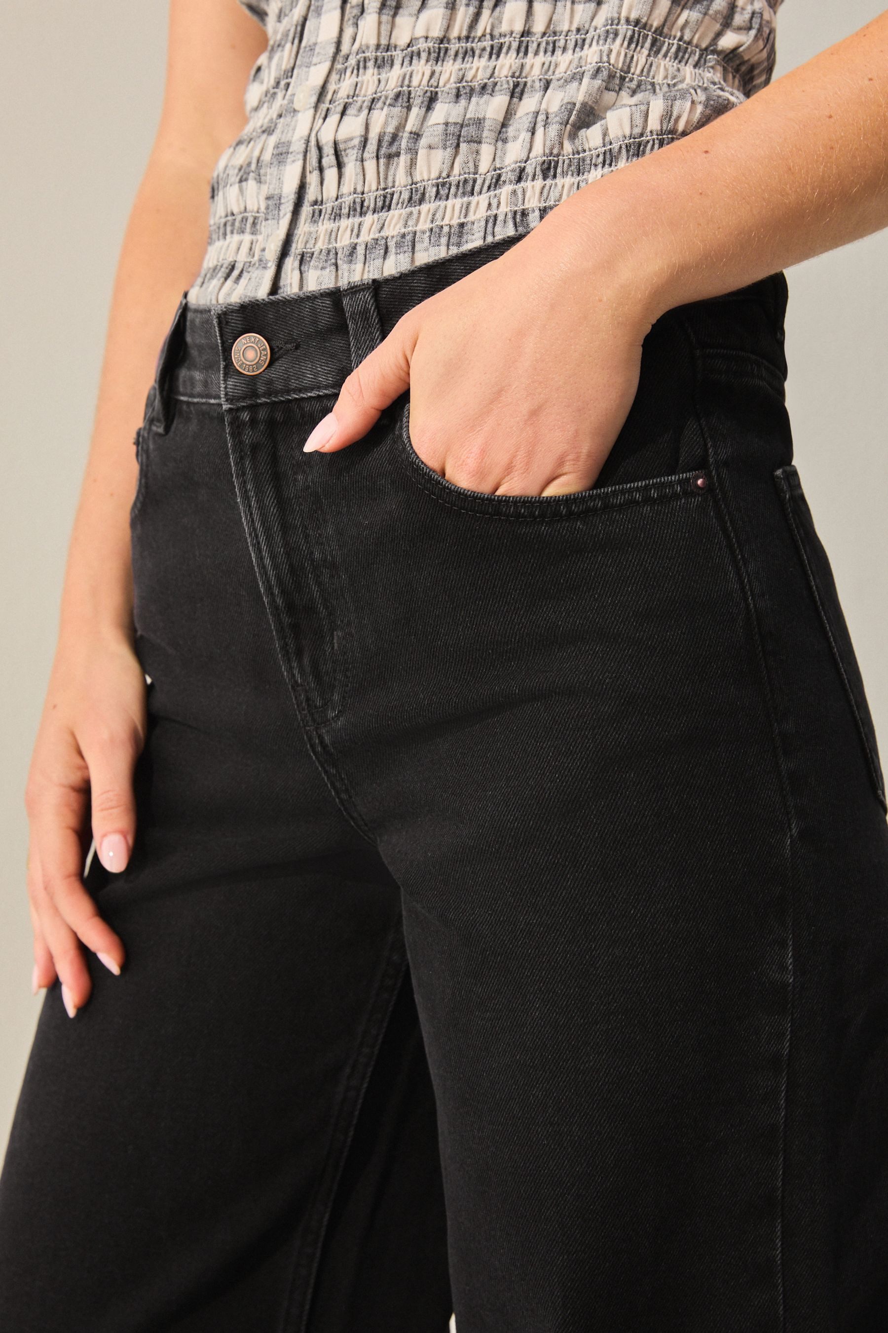 Next Weite Jeans Jeans mit weitem Hosenbein und Gürtel (1-tlg)