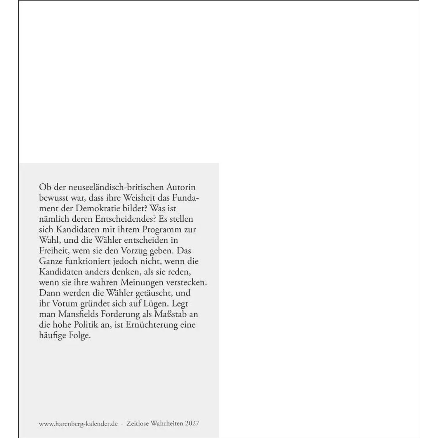 Harenberg Kalender Verlag Tischkalender Zeitlose Wahrheiten Postkartenkalender 2027 - Kalender mit 53...