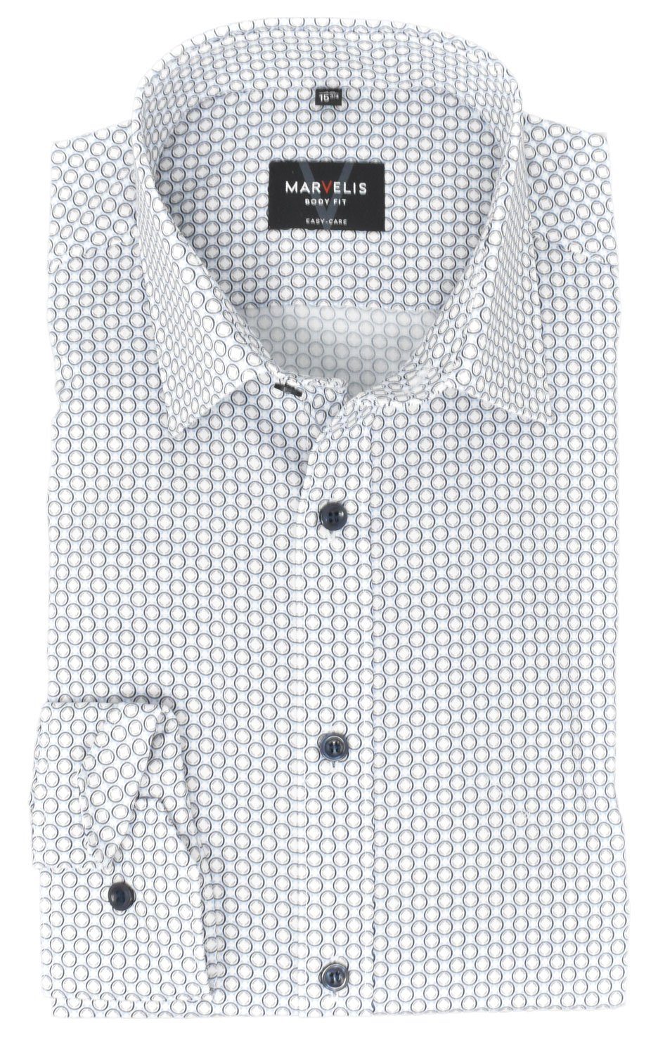 MARVELIS Businesshemd BODY FIT - Businesshemd enge, stark taillierte Schnittführung