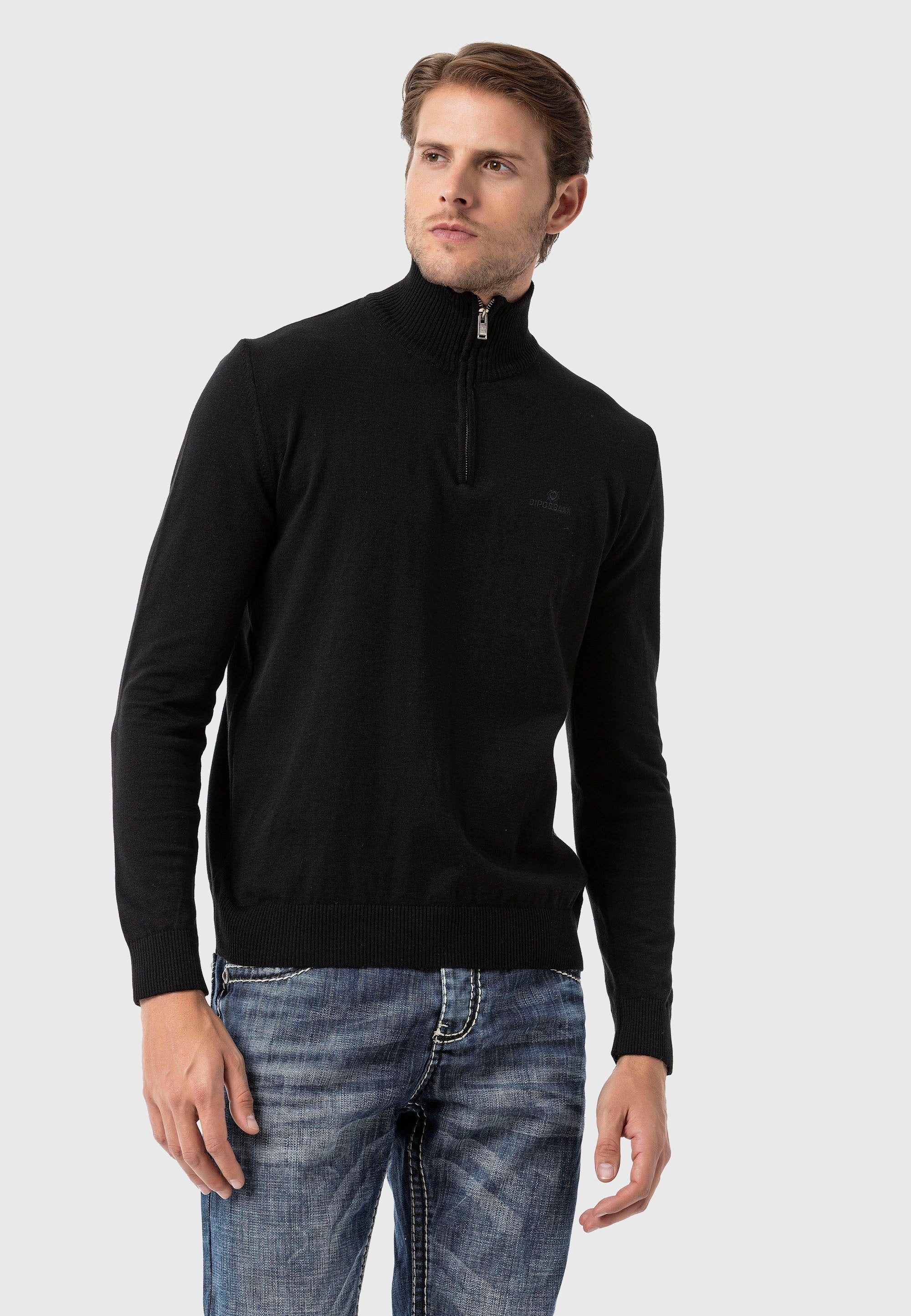 Cipo & Baxx Troyer Pullover (1-tlg) mit Troyer-Kragen