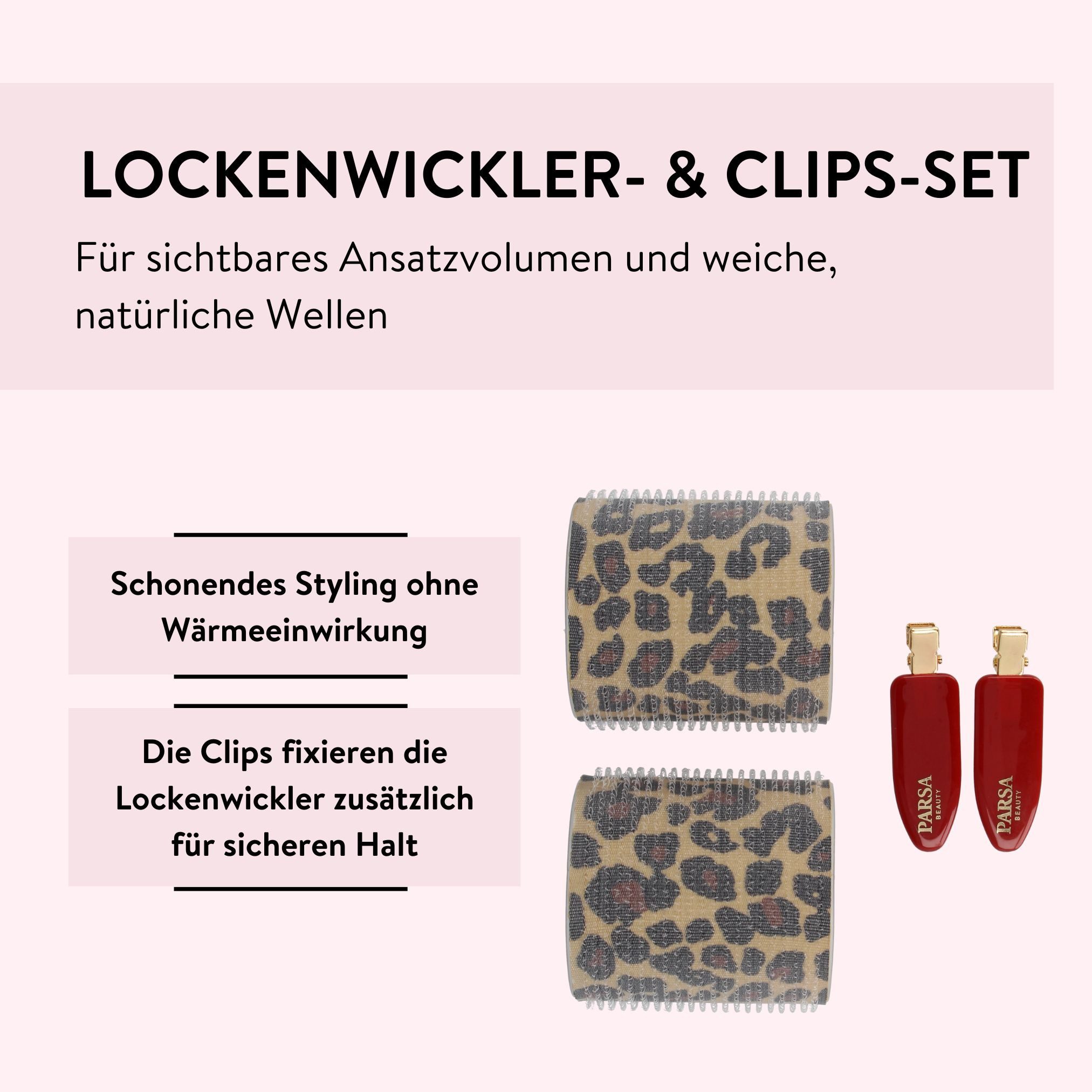 PARSA Beauty Haarbürsten-Set Hair Hero Dream Volume Lockenwickler Set mit Clips, 4-tlg.
