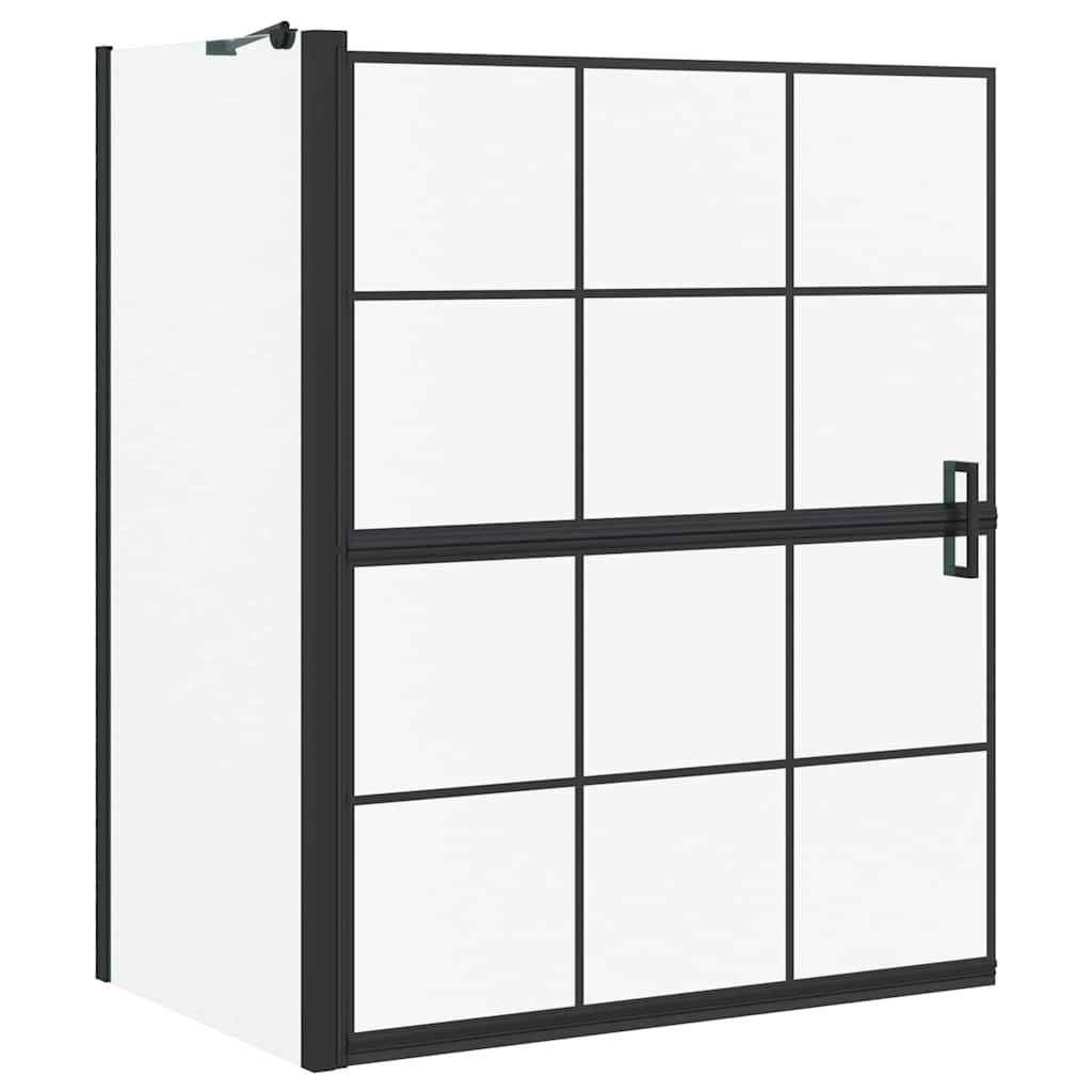 vidaXL Duschwand Bad-Duschschirm Schwarz und Transparent 100 x 68 x 128 cm, (1 tlg)