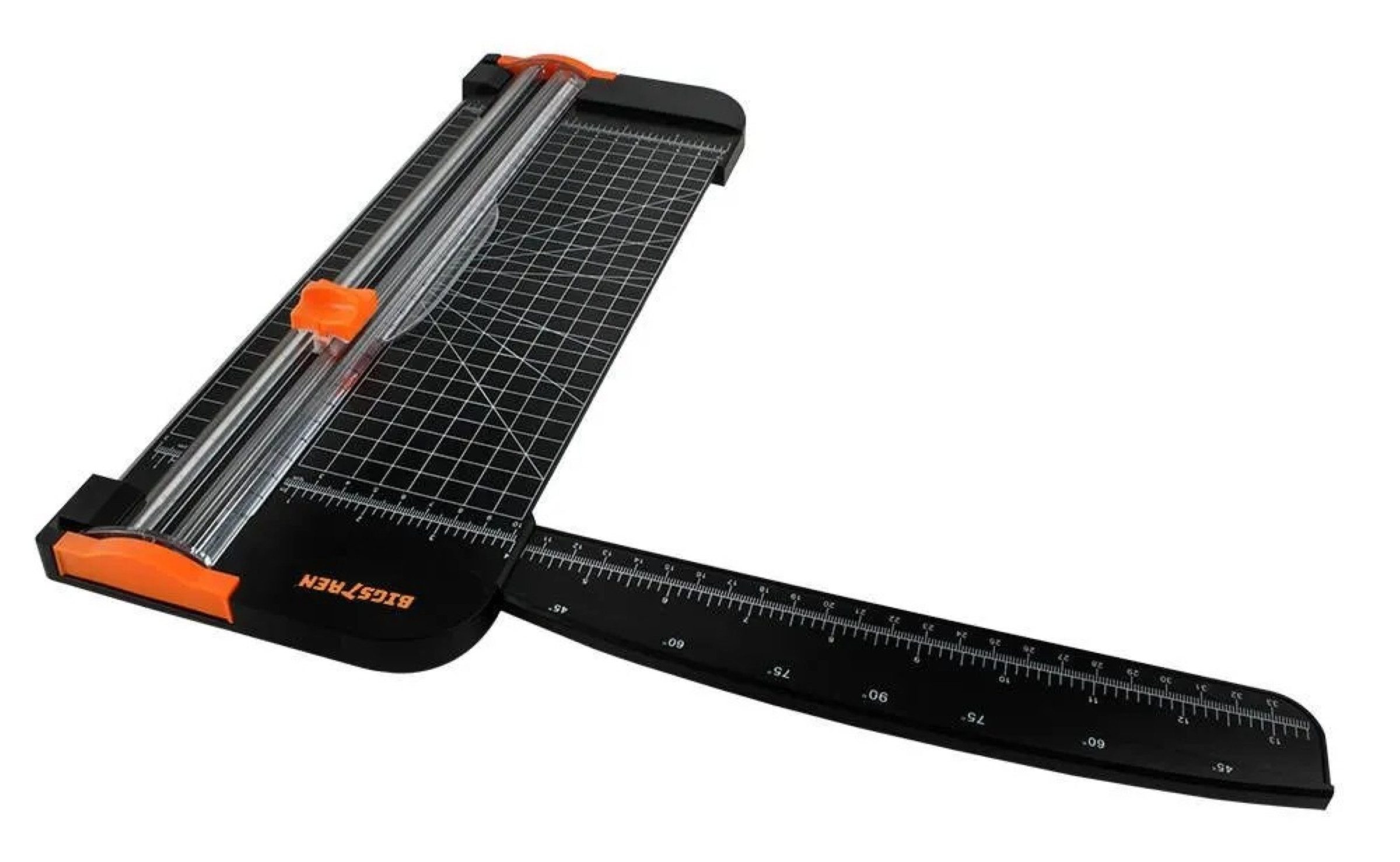 BIGSTREN Papierschneidegerät Papierschneidegerät Papierschneider A3 Rollenschneider Guillotine, A3 Format, präzise Winkelskala, Sicherheitsklinge, Rasterführung