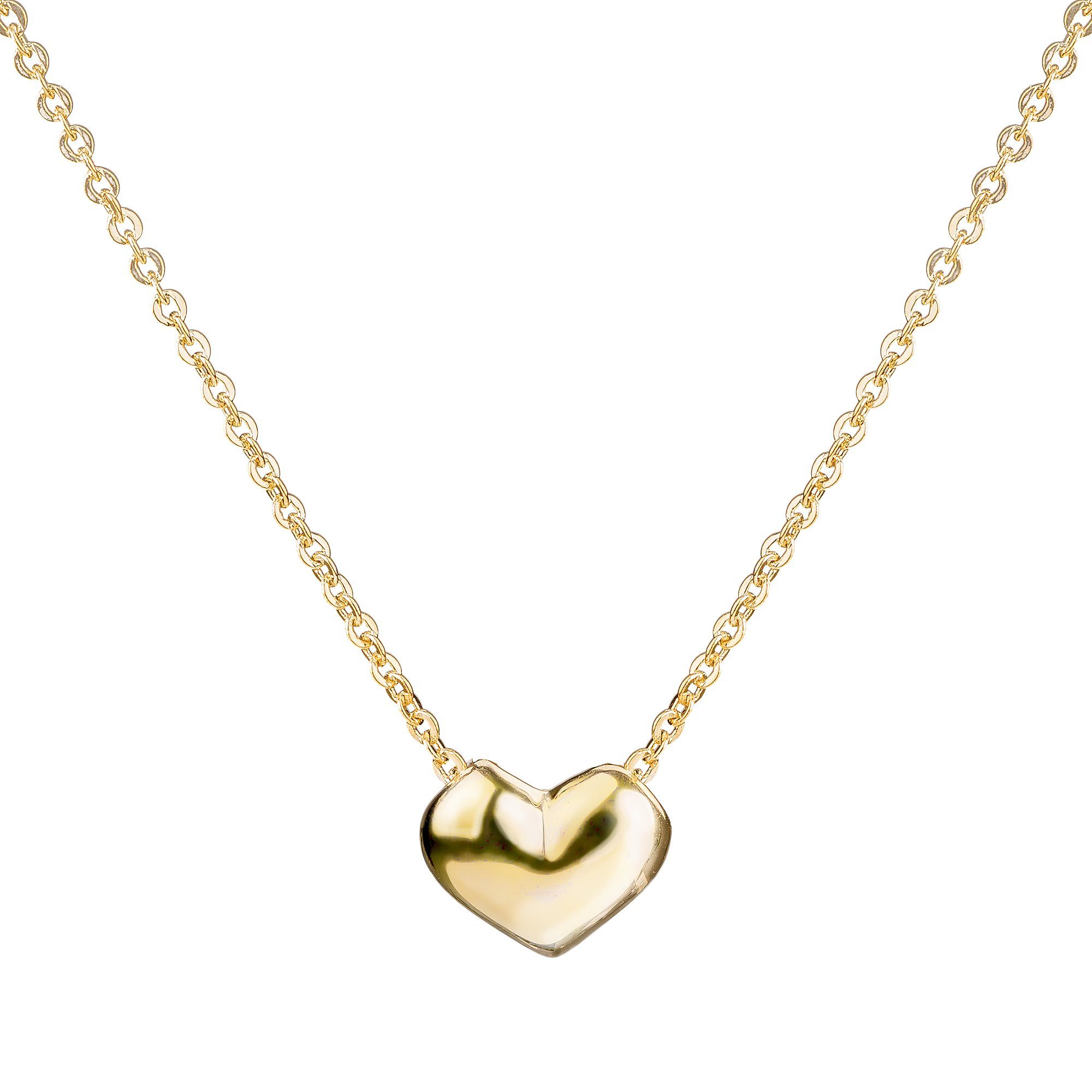 Kette mit Anhänger Damen Halskette mit Herz Anhänger Herzchen Herzkette Herzanhänger Gold