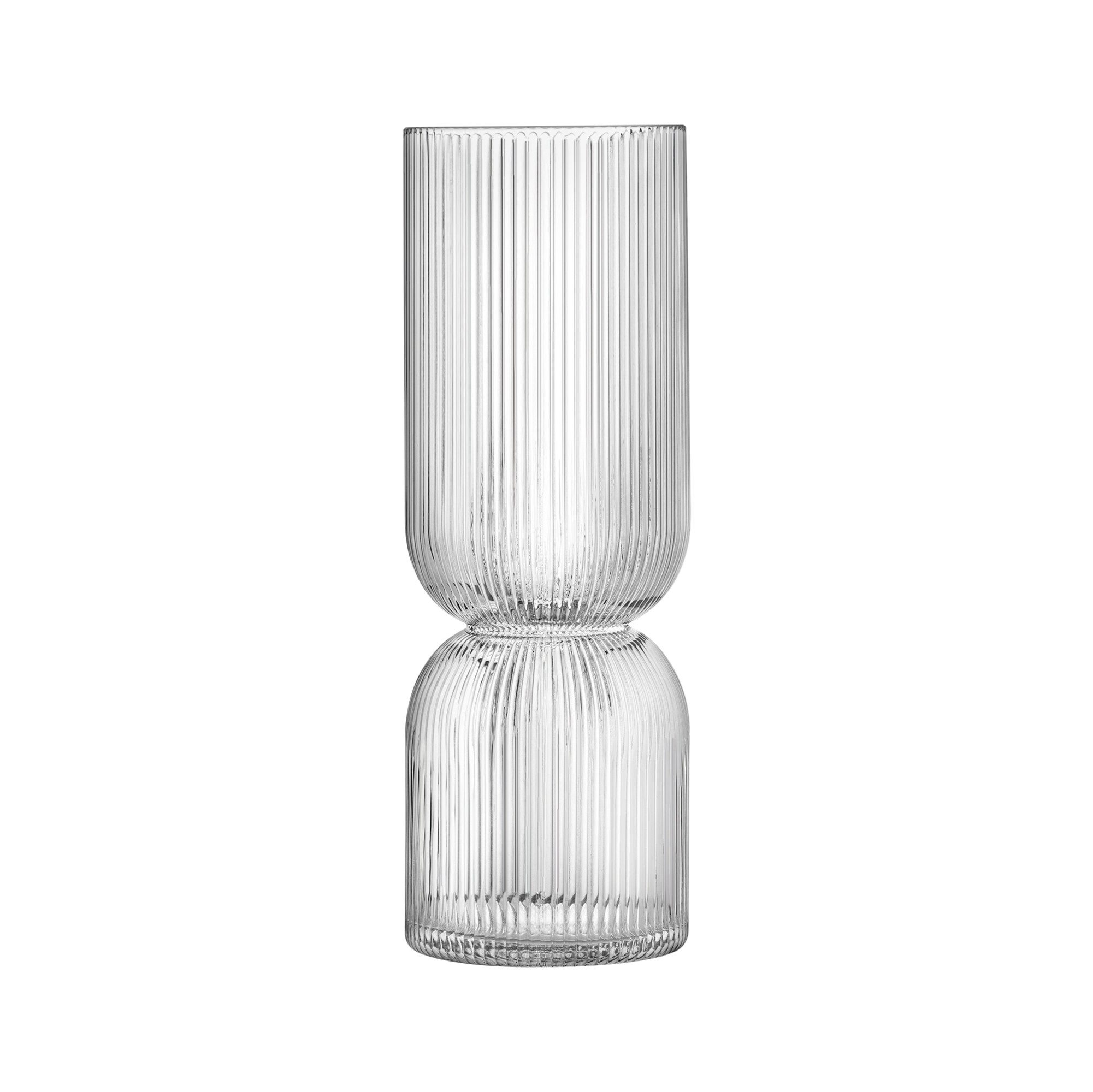 Navaris Dekovase Glasvase geriffelt groß - 35x14x14cm - Blumenvase Glas Vase (1 St)