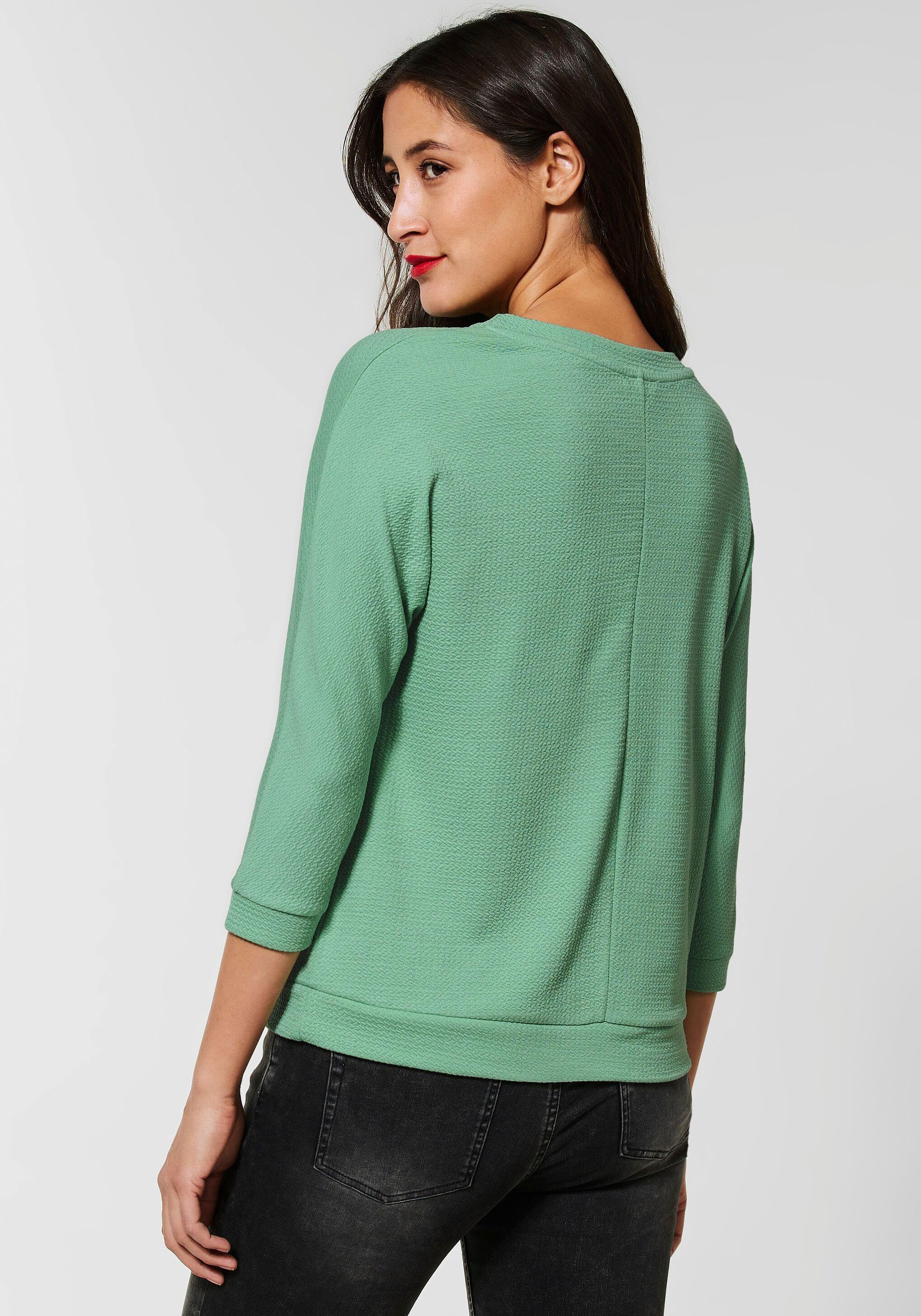 STREET mit ONE clary Struktur 3/4-Arm-Shirt angenehmer haptisch mint