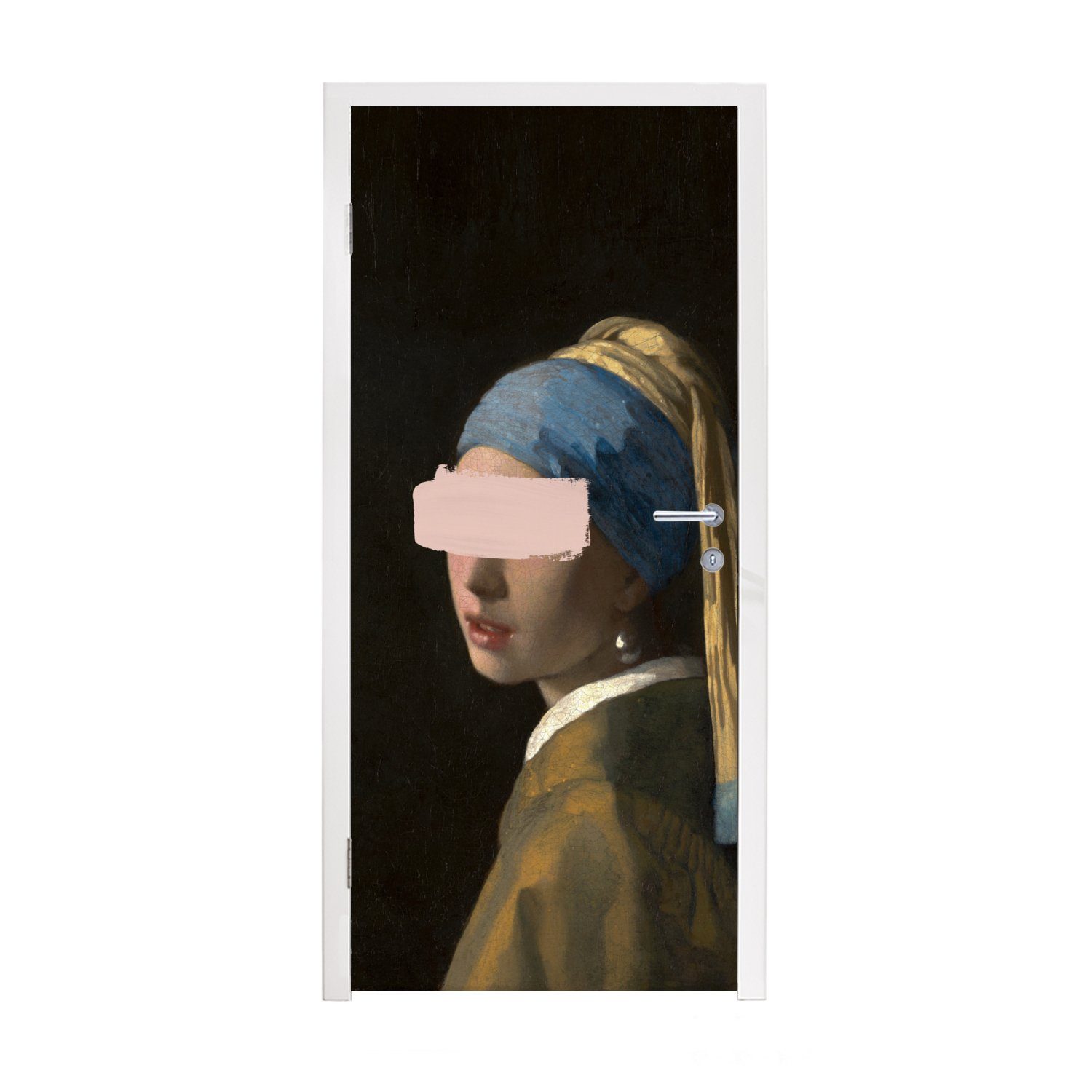 MuchoWow Türtapete Das Mädchen mit dem Perlenohrring - Vermeer - Gemälde, Matt, bedruckt, (1 St), Fototapete für Tür, Türaufkleber, 75x205 cm