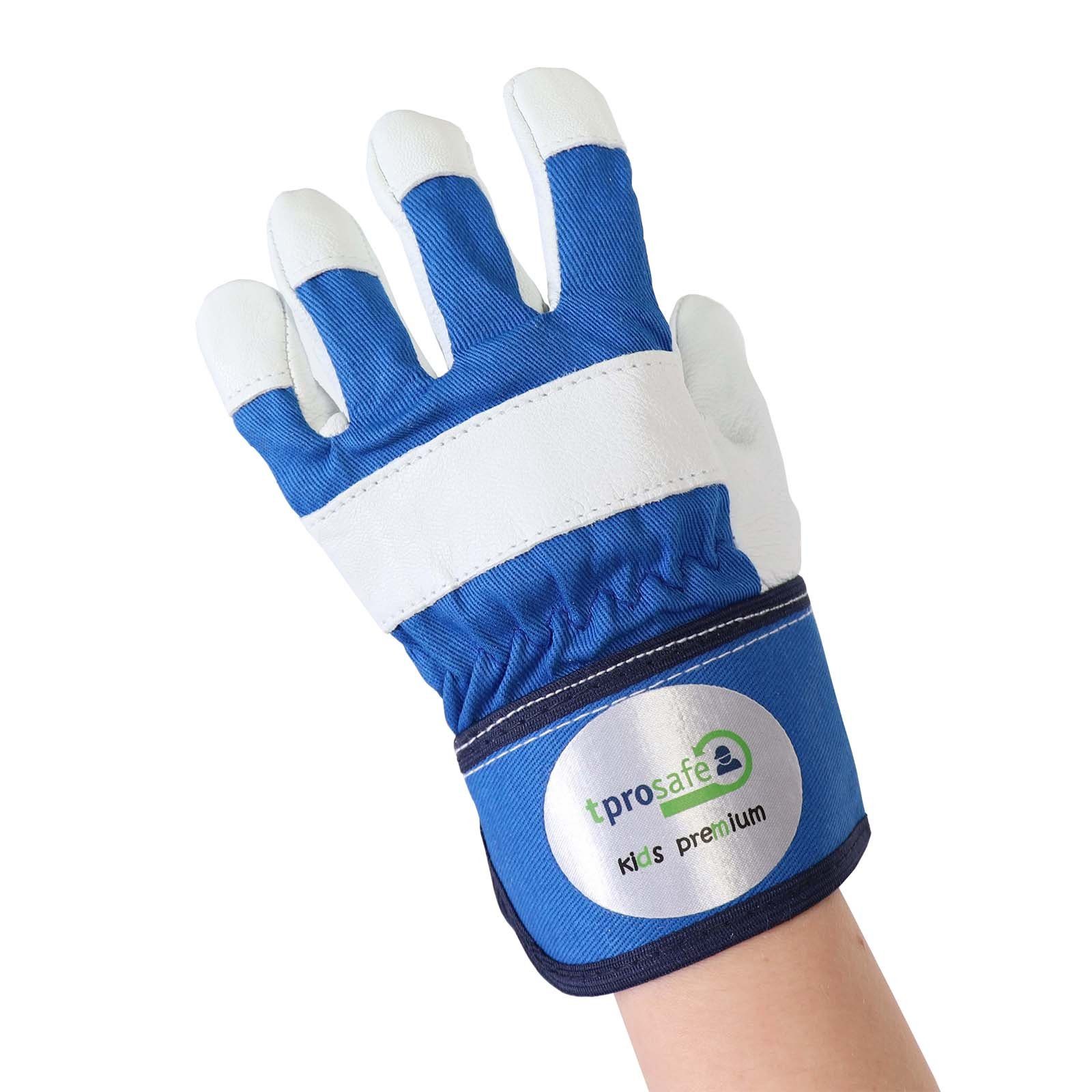 Kinderhandschuhe Leder-Arbeitshandschuhe Handschuhe tprosafe premium kleine blau-grau - tprosafe kids