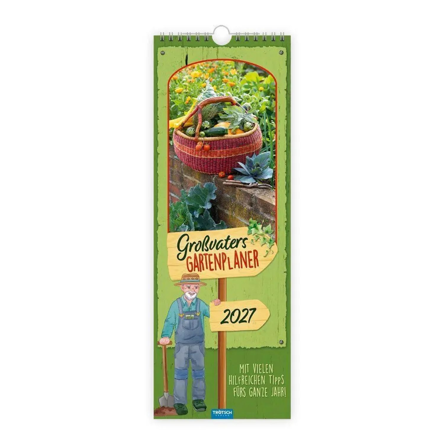 Trötsch Verlag Wandkalender TRÖTSCH - Maxi-Streifenkalender Großvaters Gartenplaner 2027