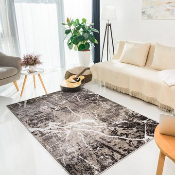 Teppich Manrik, my home, rechteckig, Höhe: 9 mm, mit besonders weichem Flor, Kurzflor, modernes Marmor-Design