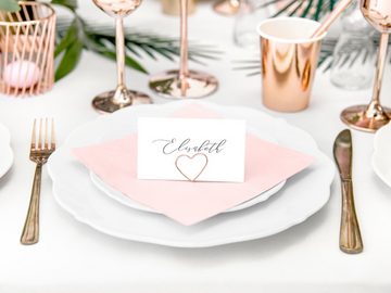 partydeco Konfetti Tischkarten-Halter Herzen, roségold, 2,5 cm, 10 St