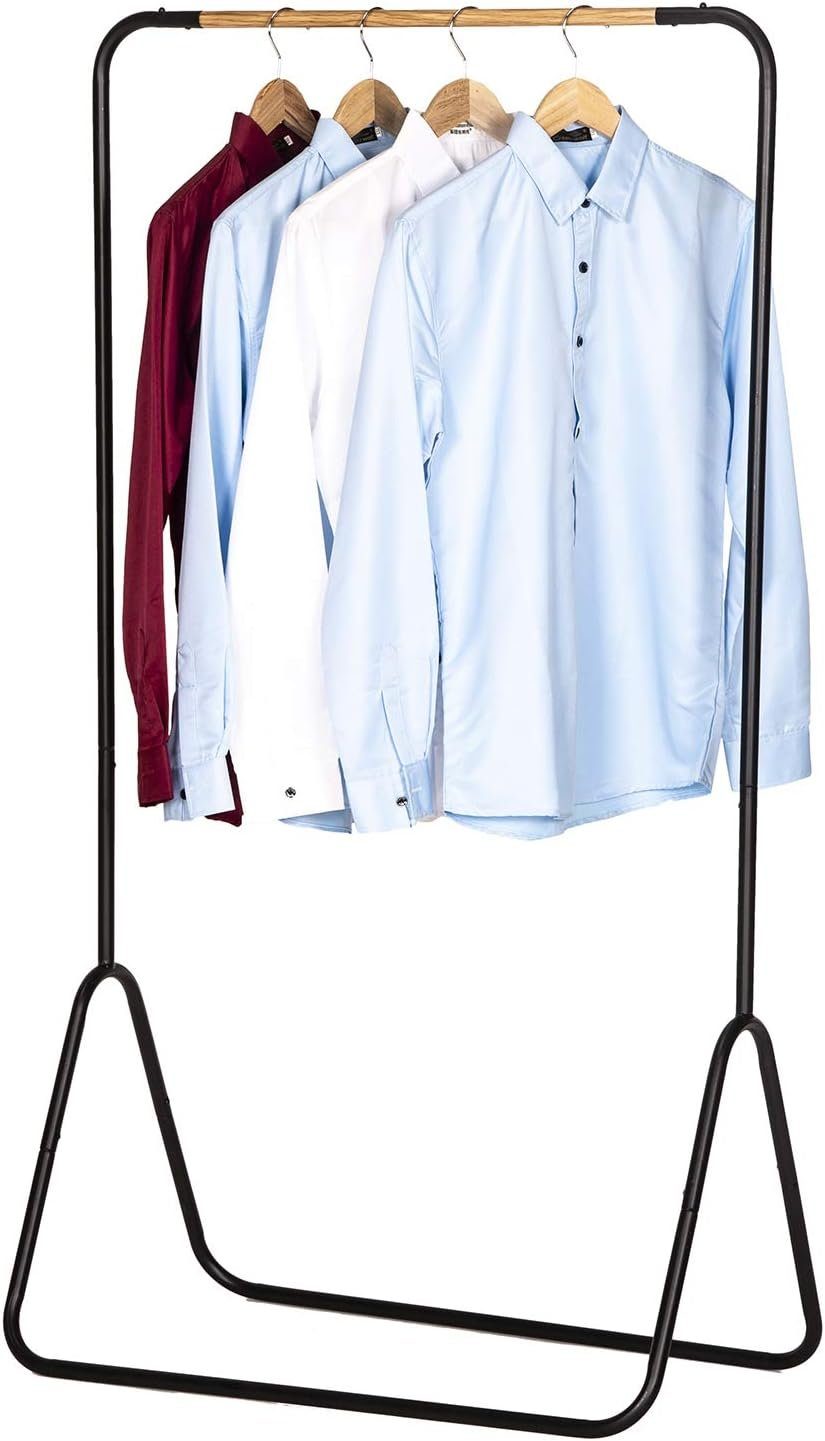 Woltu Kleiderständer, Garderobenständer Metall Schwarz ca. 79x43x145cm(BxTxH)