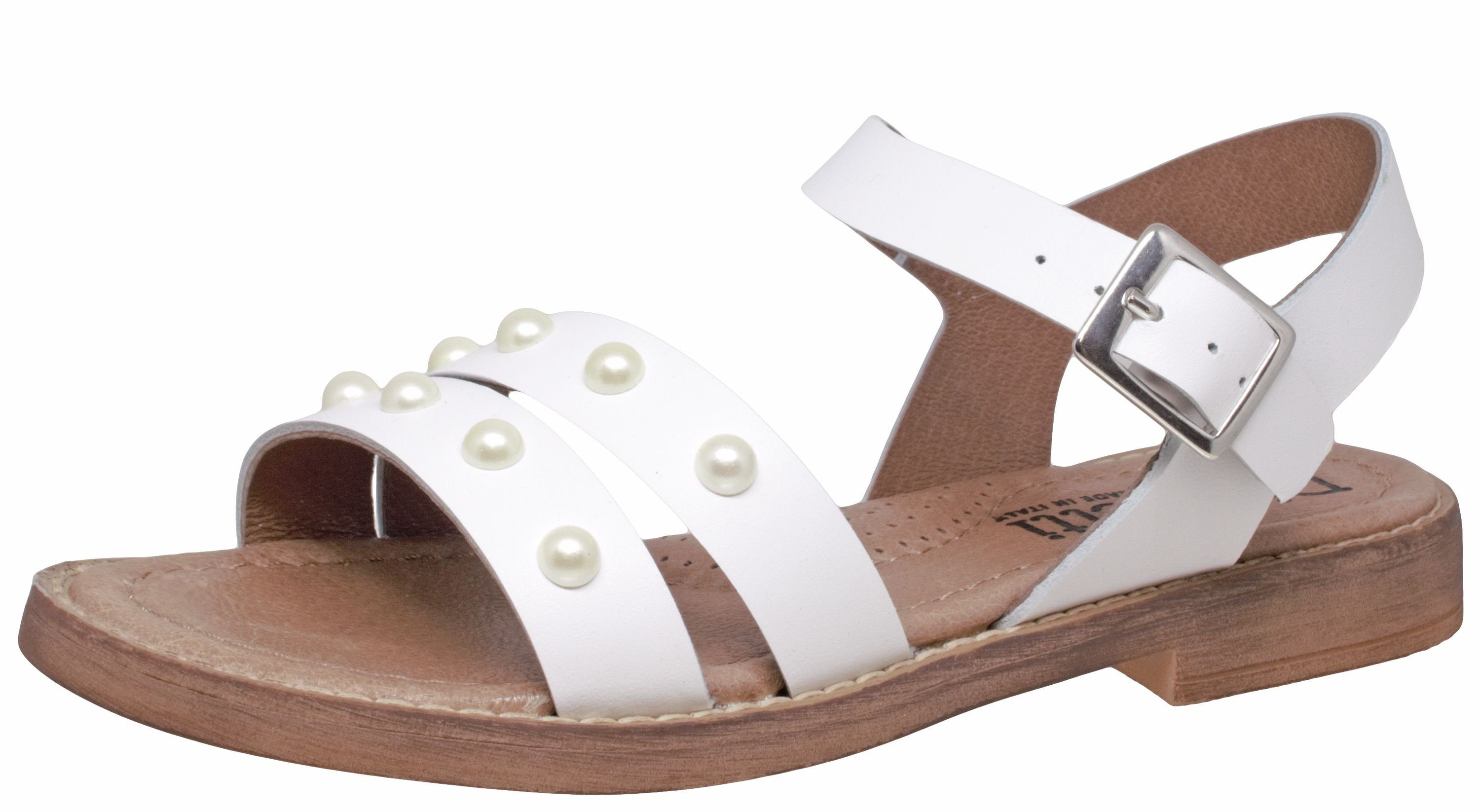 Dianetti Sandalen Dianetti 9479 Mädchen Leder Weiß Perlen Sandalette