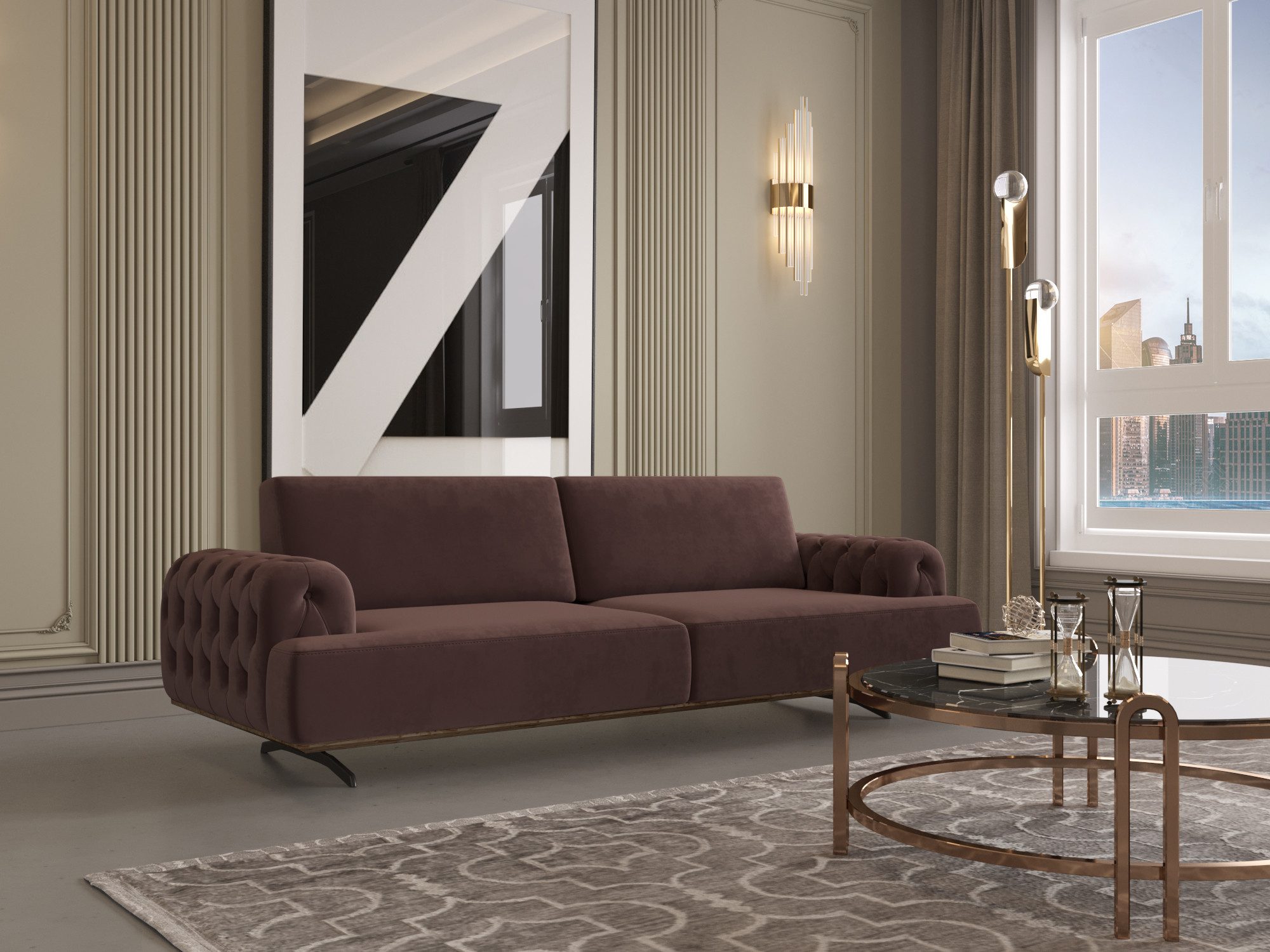 Möbeldreams Chesterfield-Sofa Chesterfield Sofa Modern Verstellbare Rückenlehne