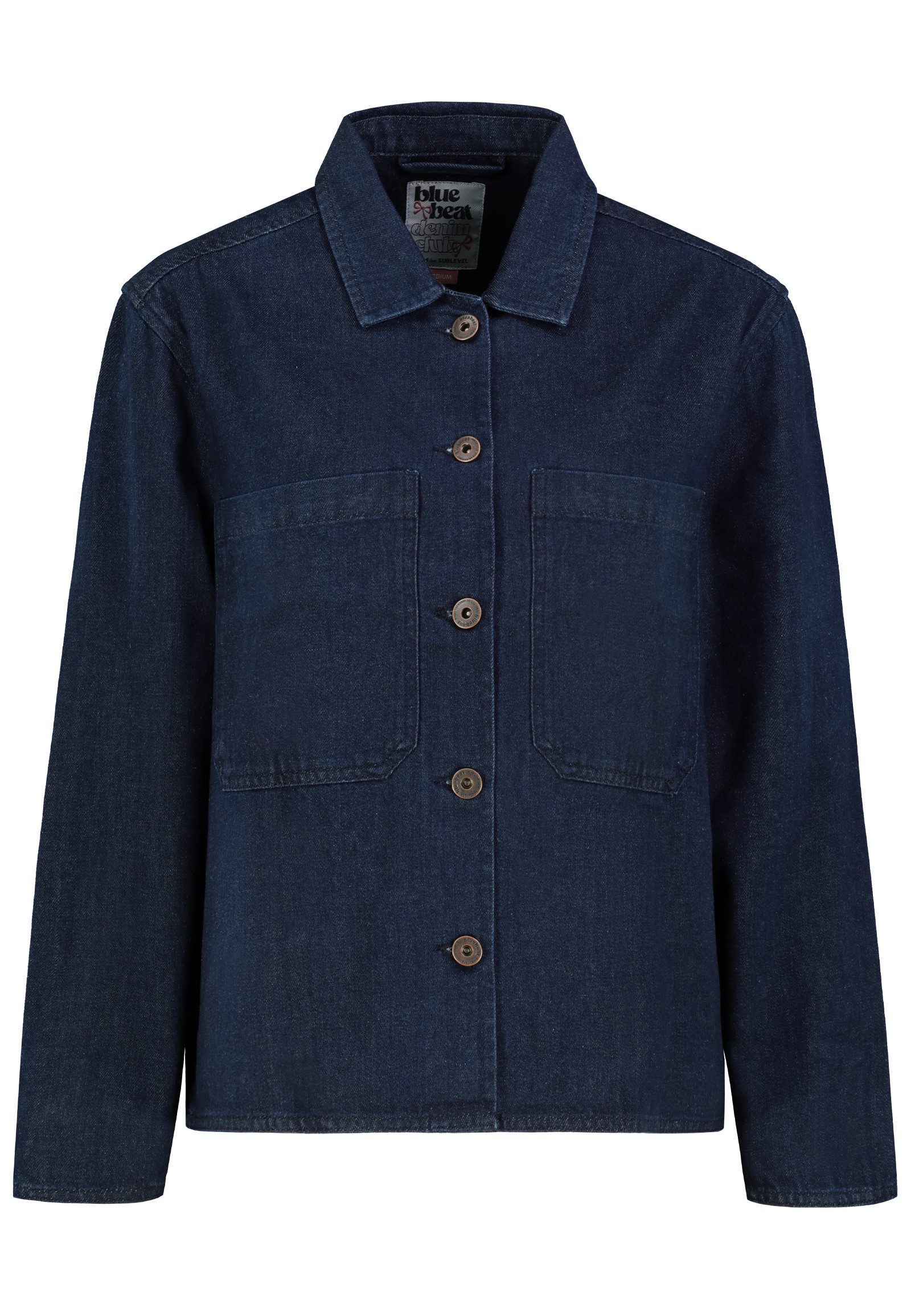 SUBLEVEL Jeansjacke Damen Denim Jacke Denim Overshirt mit Brusttaschen