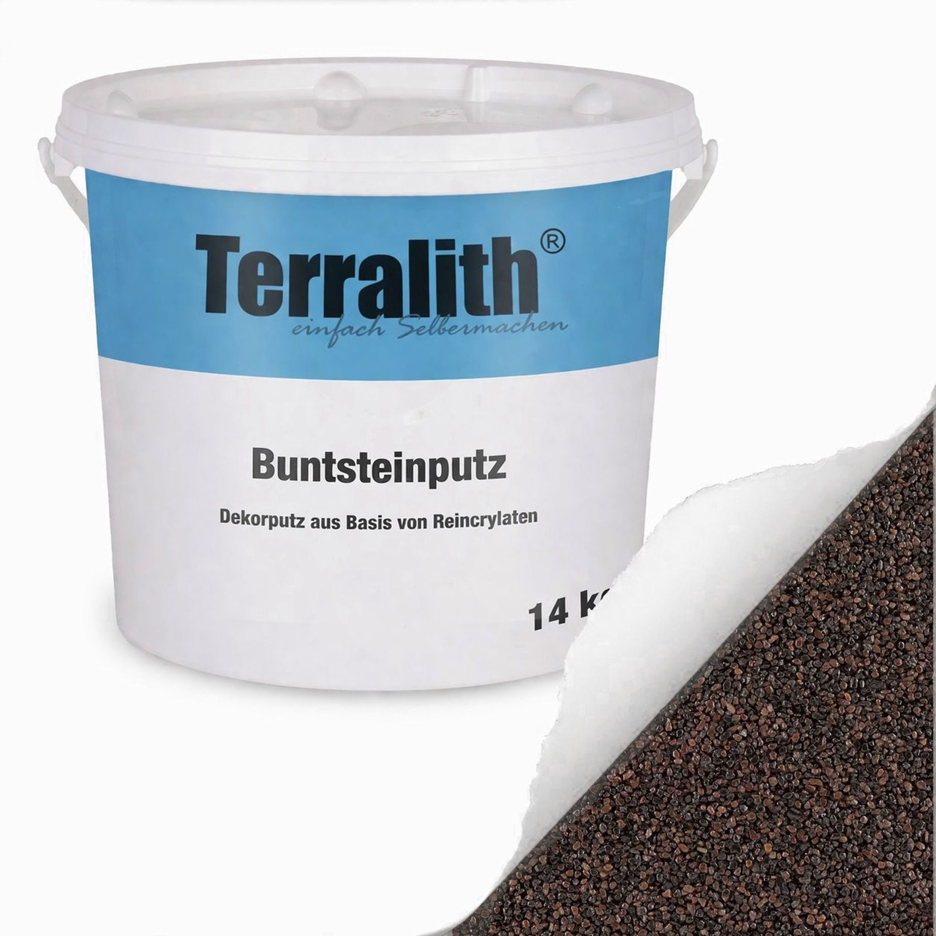 Terralith® Kunstharzputz Buntsteinputz Mosaikputz 2mm -14 kg- BSP131 (Eimer, Verarbeitungsfertig) Dekorationsputz aus Marmor-Granulat bzw. eingefärbter Körnung