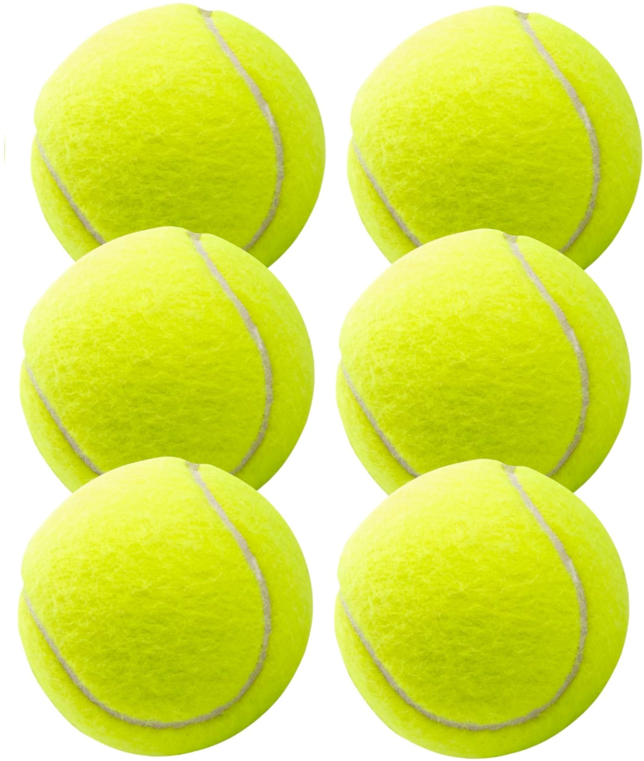 Sportyfits® Tennisball 6x Tennisbälle gelb inkl. Mesh Tragetasche - Training und Wettkampf (6er Set, 6-St., 6x Tennisball)
