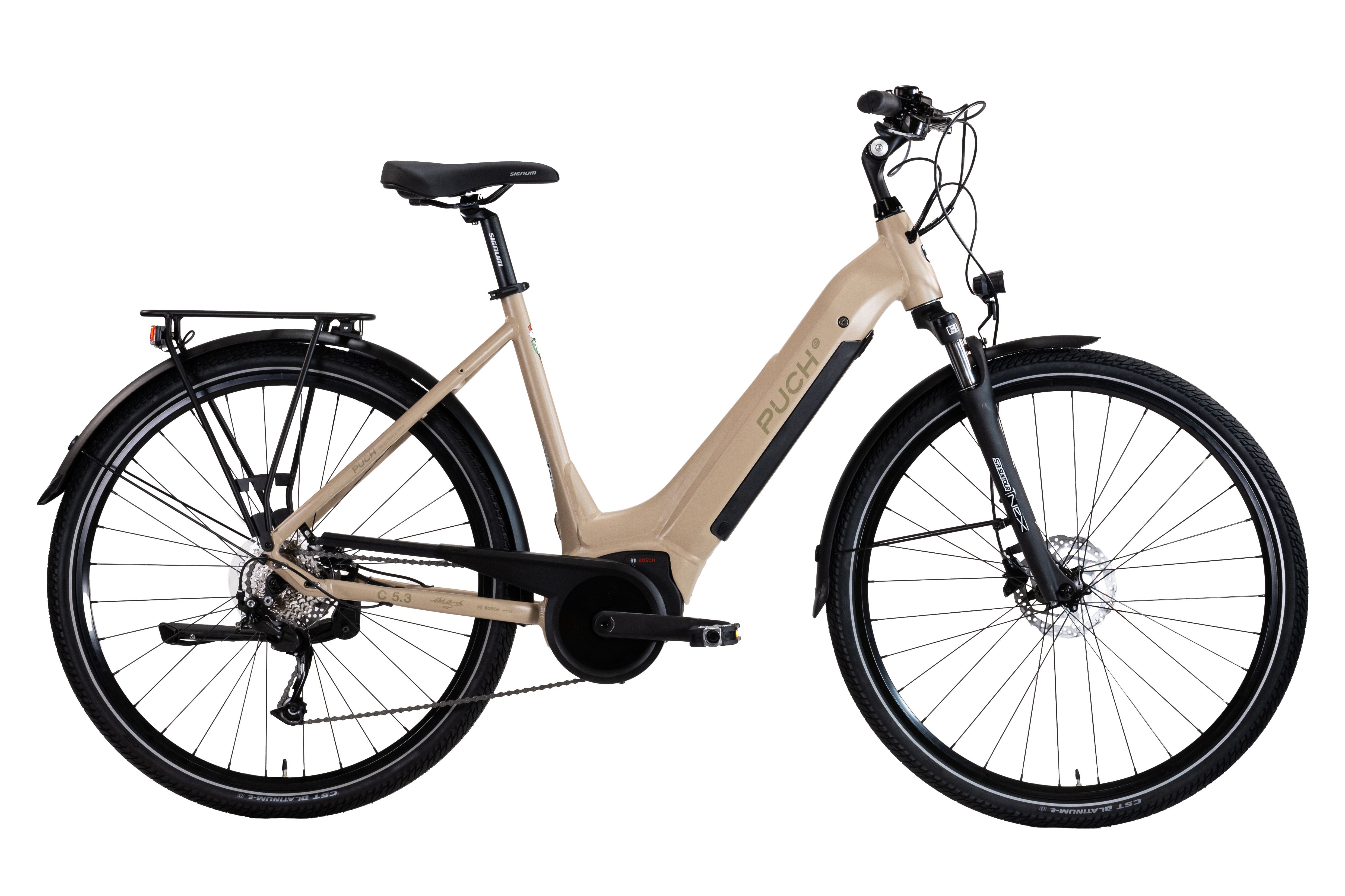 PUCH E-Bike Trekkingrad PUCH C5.3 ALIVIO / BOSCH 500 Wh 28" beige 9-Gänge, 9 Gang Shimano Alivio RDM3100 Schaltwerk, Kettenschaltung, Mittelmotor, 500 Wh, BOSCH PERFORMANCE LINE 36 V/250 W, Mittelmotor