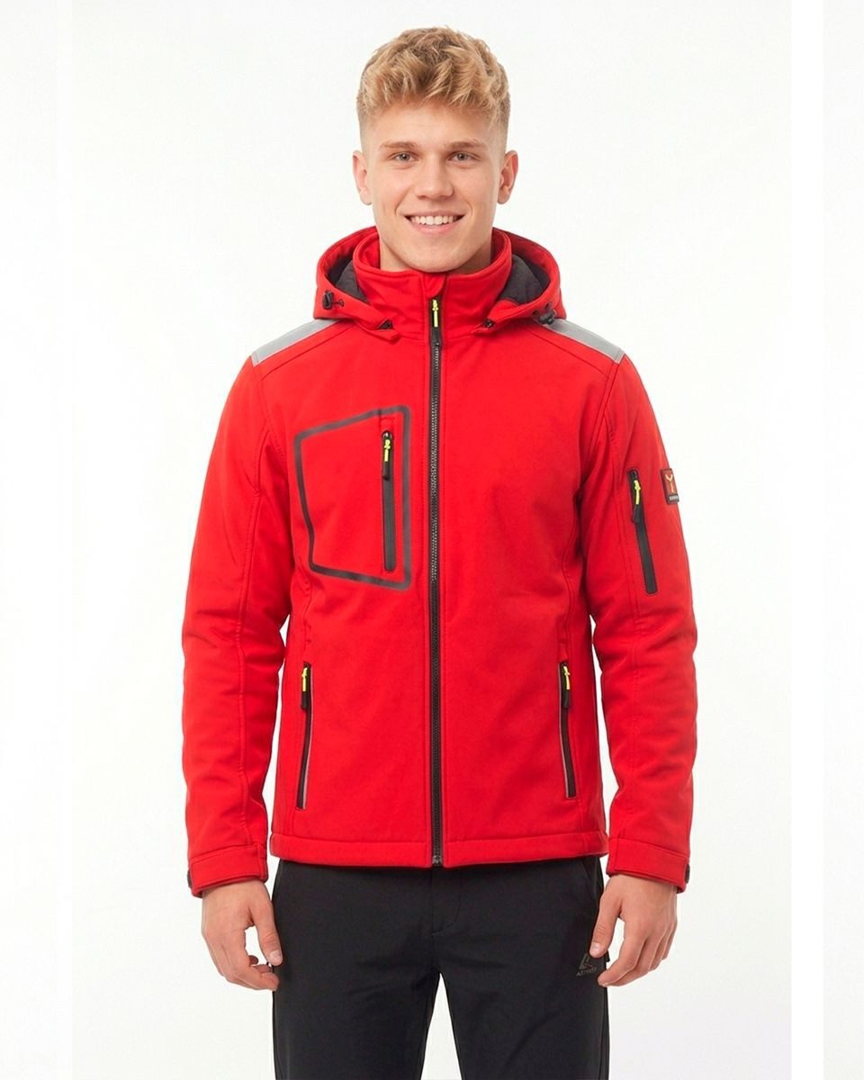PAYPER Softshelljacke PAYPER Softshell Jacke mit Kapuze Kapuze per Reißverschluss abnehmbar