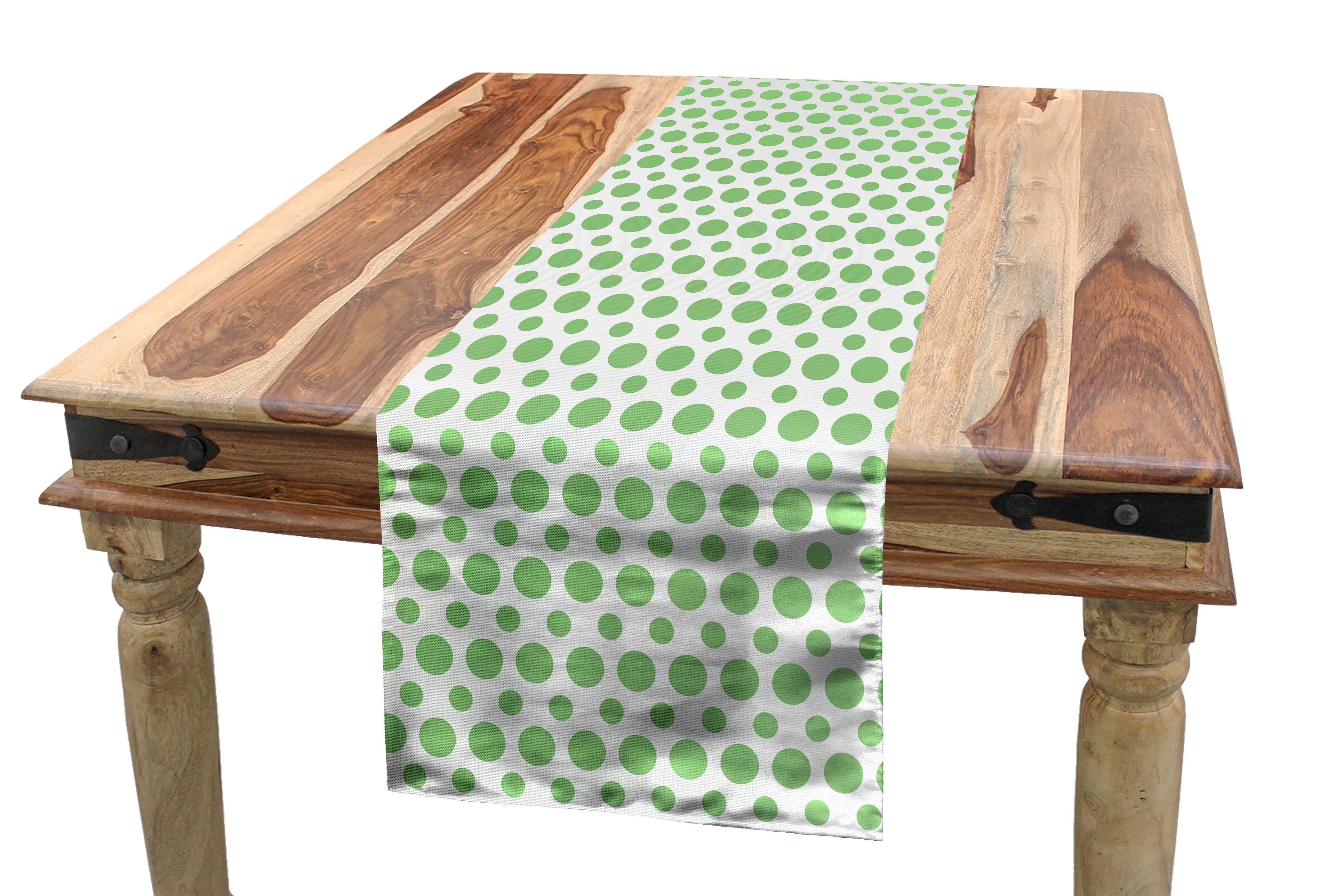 Abakuhaus Tischläufer Esszimmer Küche Rechteckiger Dekorativer Tischläufer, Grün Pop-Art Retro Style-Punkte