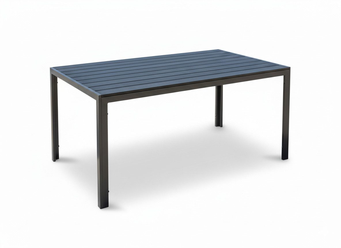 LEX Gartentisch Gartentisch Comfort 150 x 90 cm mit Nonwood Platte Gestell Aluminium