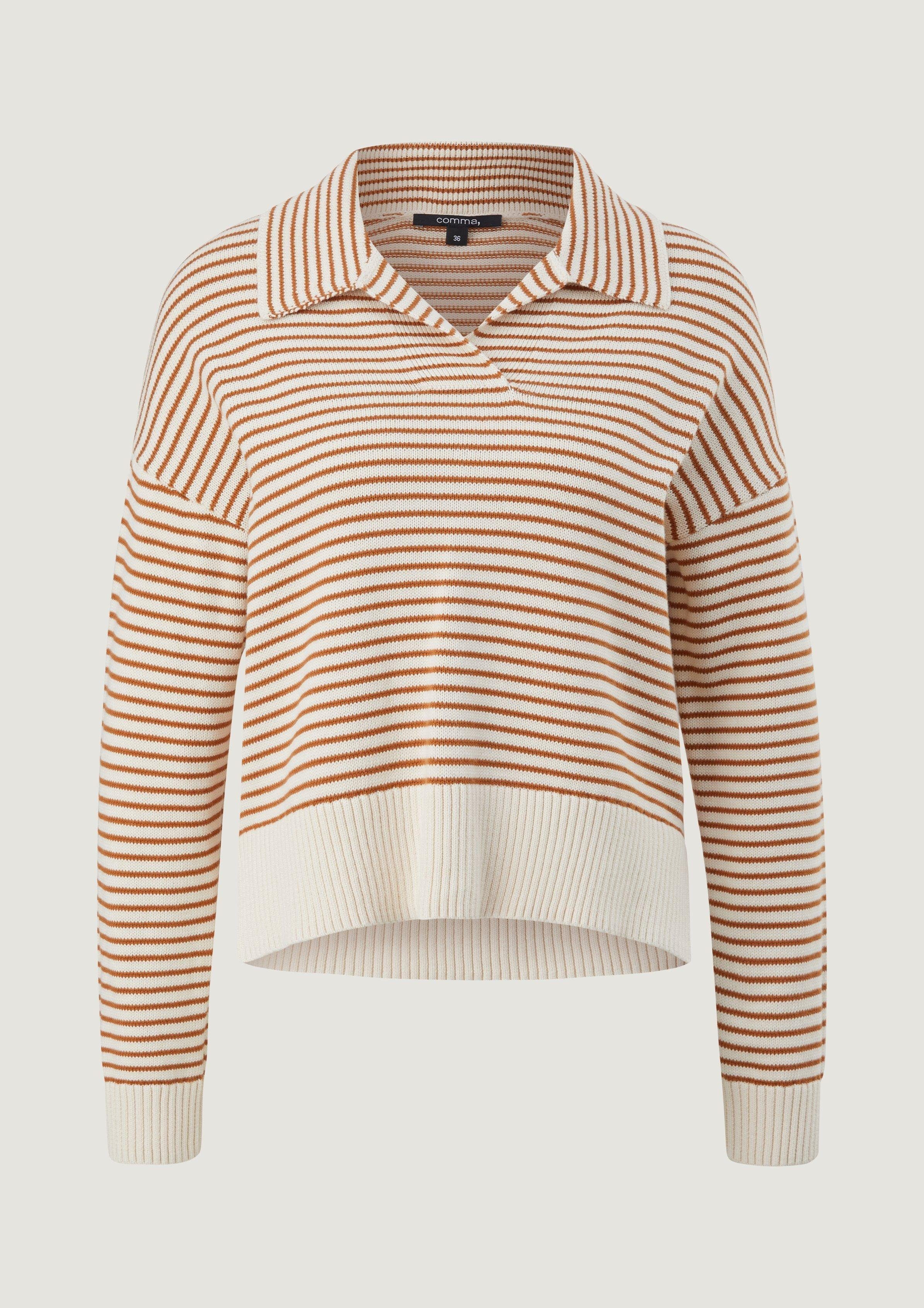 Comma Langarmshirt Pullover stripes Streifen-Design Knit small im