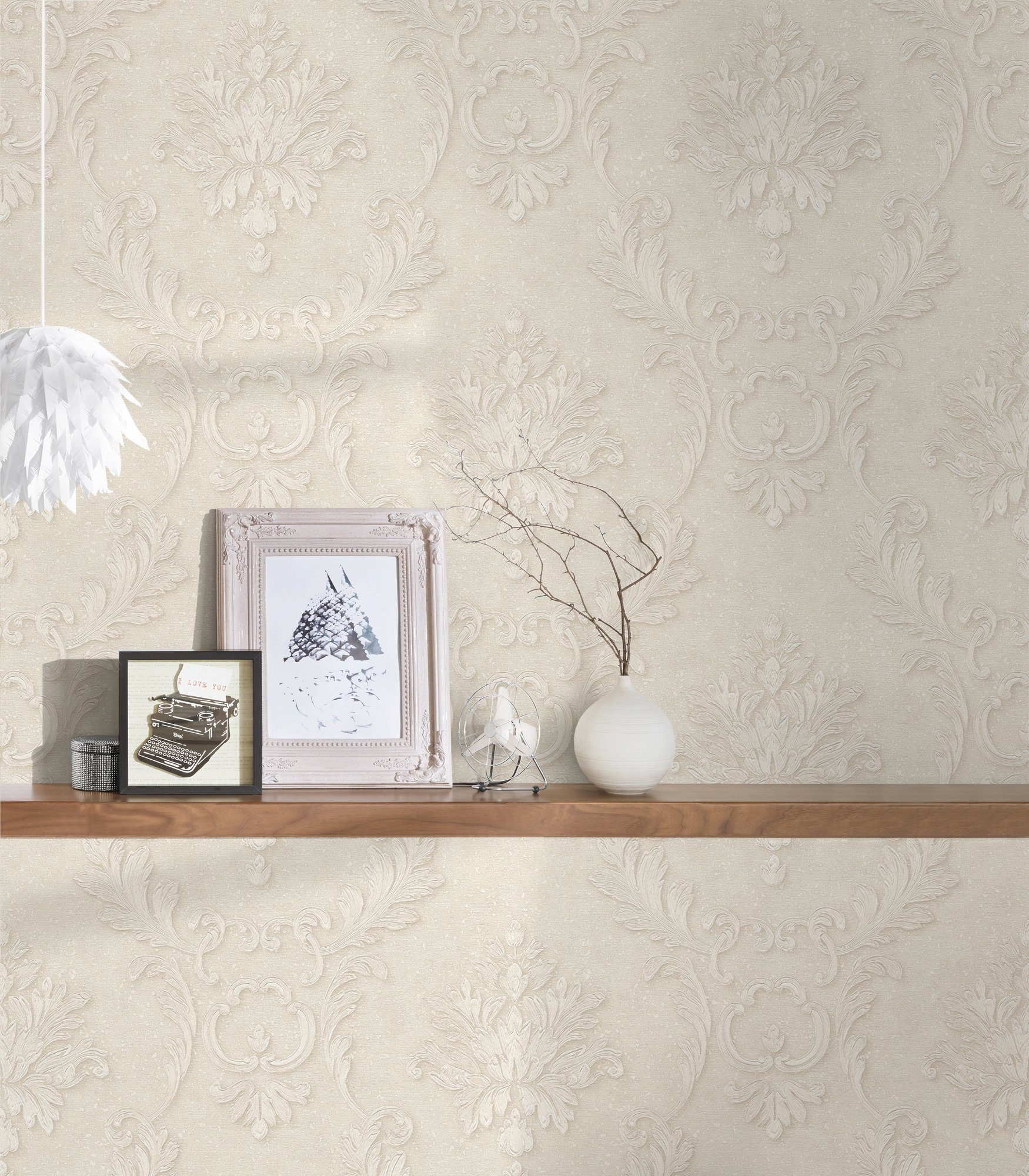 Paper Luxury Effekt Vliestapete Textil wallpaper, Architects Barock, bronzefarben/creme Barock Metallic Tapete