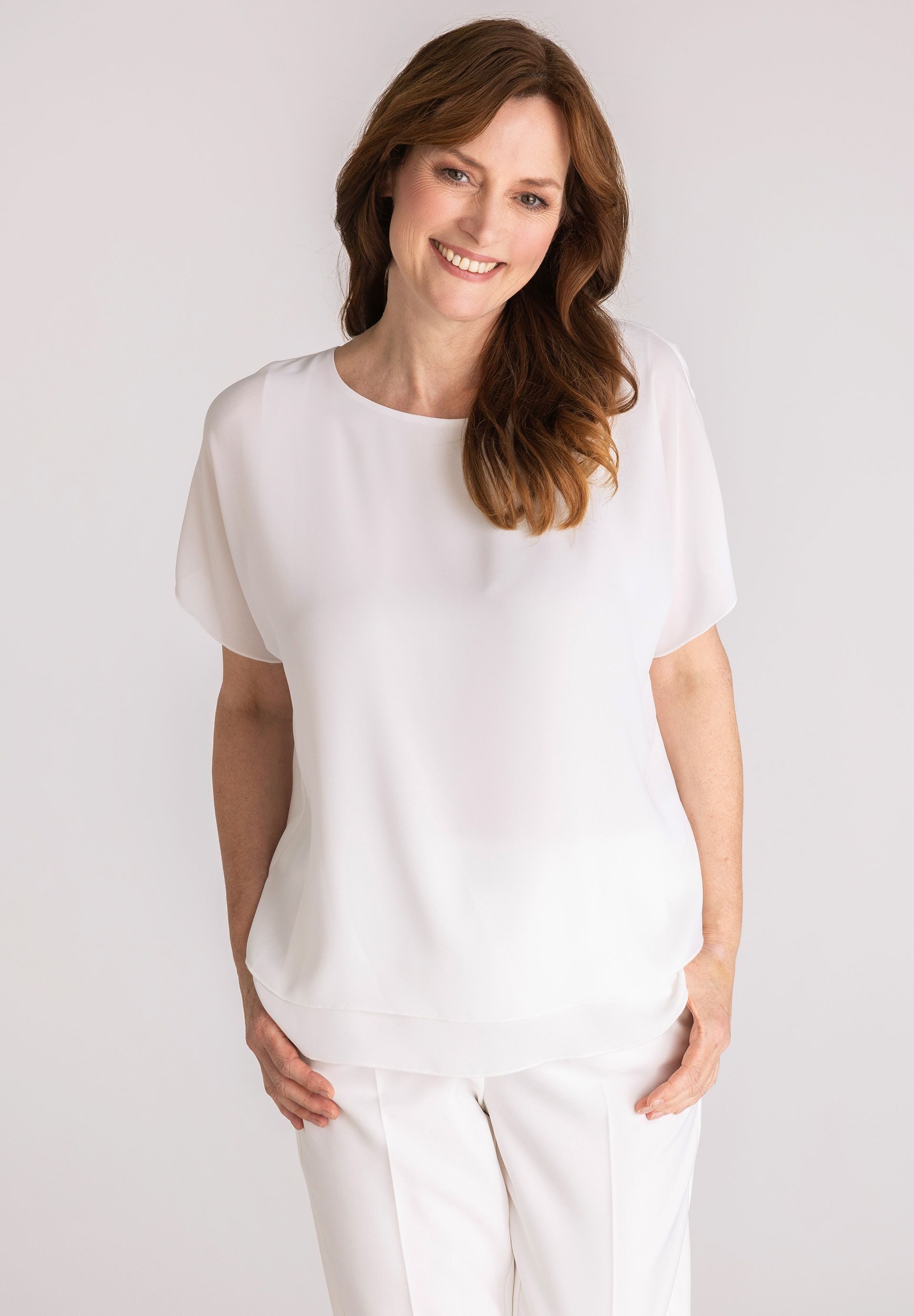 FRANK WALDER Klassische Bluse mit Lagenoptik