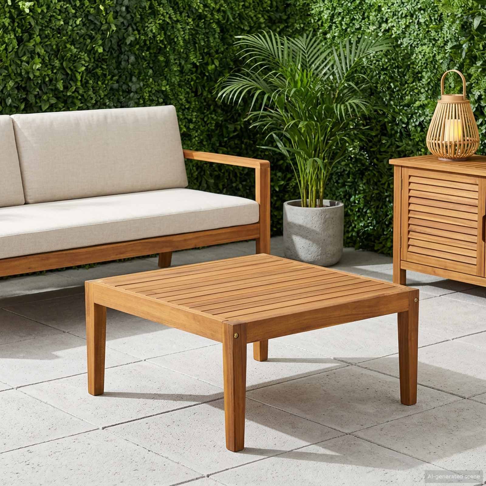 vidaXL Sofaelement Gartentisch Massivholz Natur 60 x 60 x 30 cm (1 St)