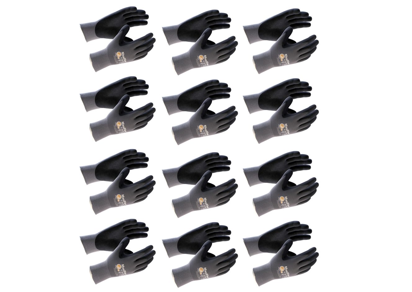ATG Arbeitshandschuh-Set ATG 34-874 Nylon-Strick Schutzhandschuhe Maxi-Flex Ultimate (12-St)