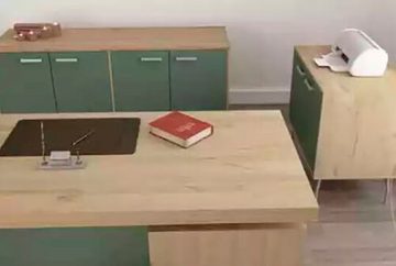 JVmoebel Schreibtisch Büroeinrichtung 4tlg. Set Schreibtisch Aktenschrank Kommode Couchtisch (4-St., Aktenschrank/Couchtisch/Schreibtisch/Kommode)