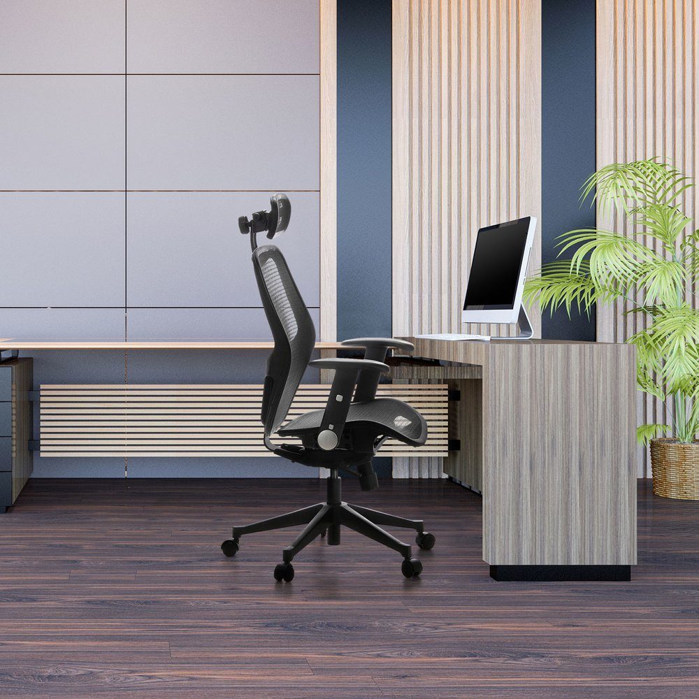 ergonomisch OFFICE Drehstuhl St), hjh Schreibtischstuhl (1 Schwarz Bürostuhl Netzstoff Profi AIR-PORT