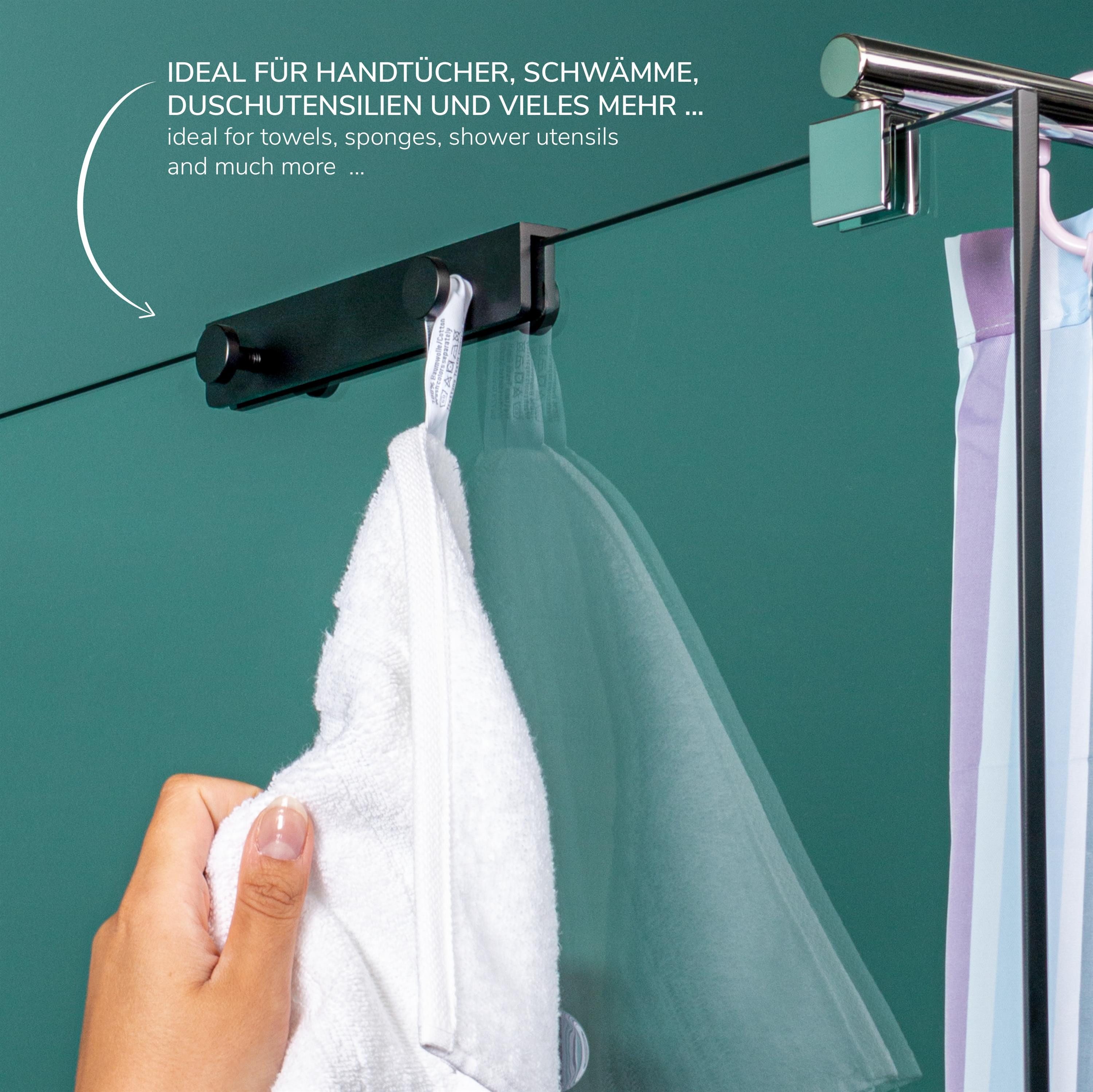 bremermann Handtuchhaken Hakenleiste für Glasduschwände Doppel-Hakenleiste günstig online kaufen