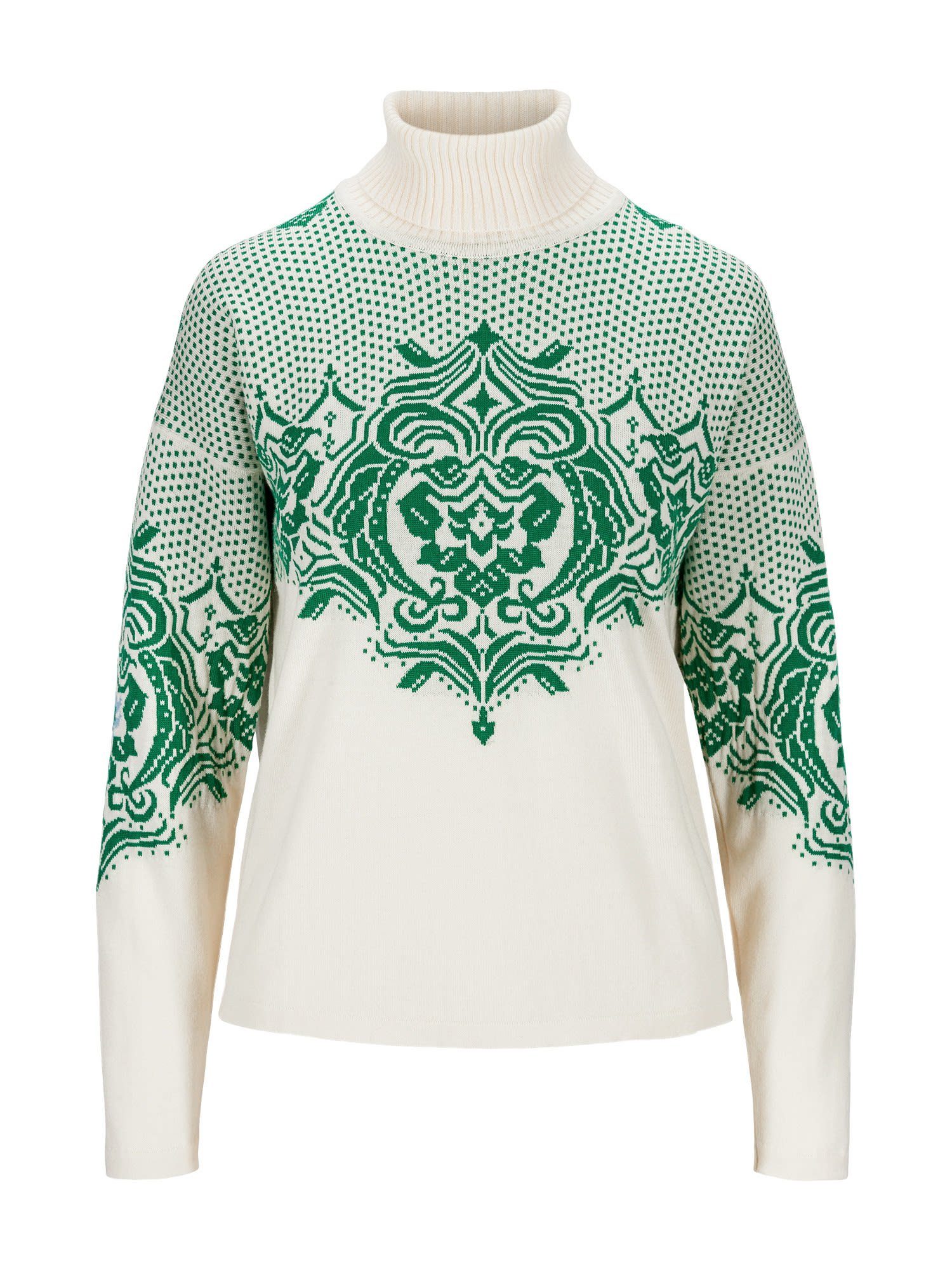 Dale of Norway Fleecepullover Dale Of Norway W Rosendal Sweater Damen Sweater Offwhite - Bright Green