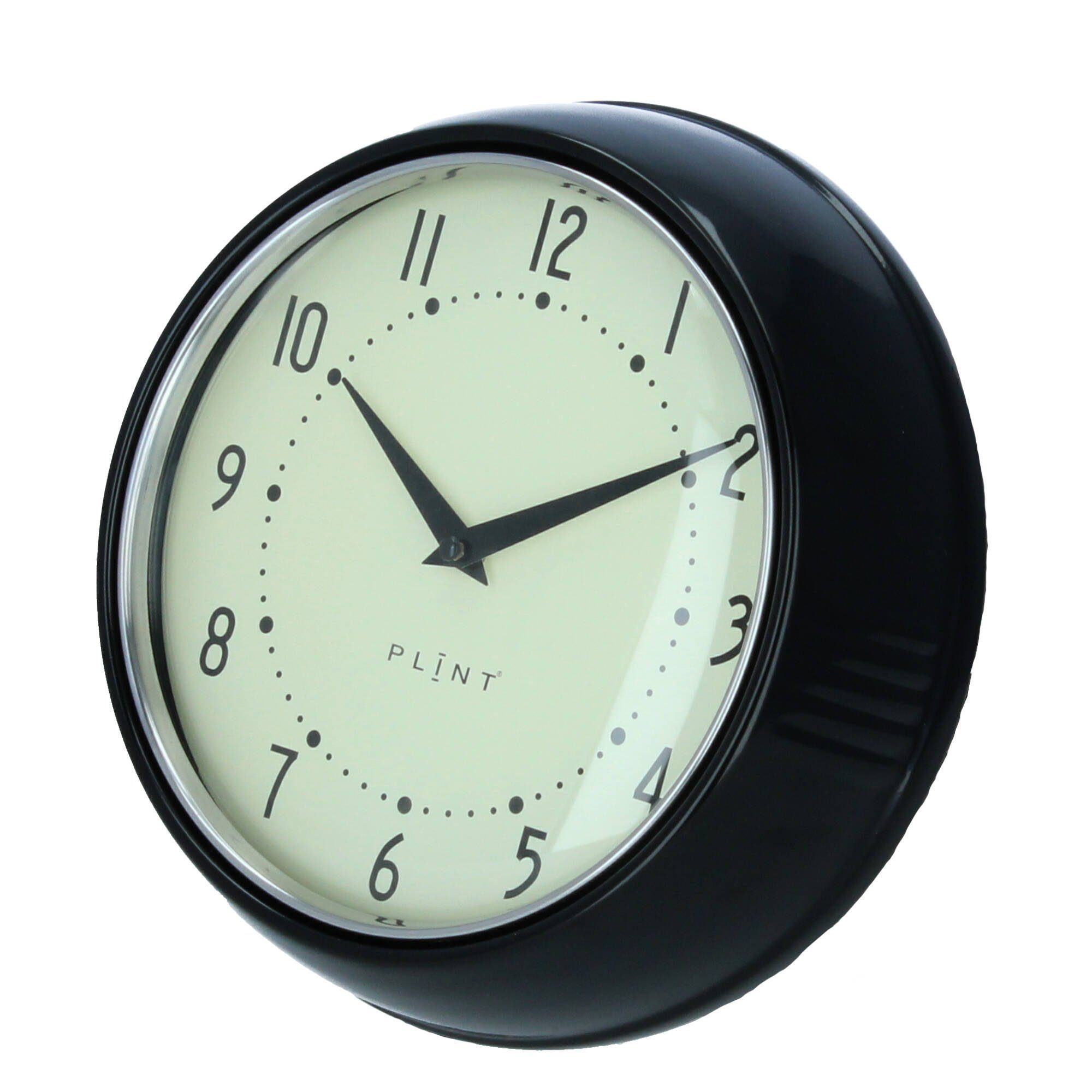 Plint Wanduhr Küchenuhr Retro black schwarz Uhr – Bild 2 von 3