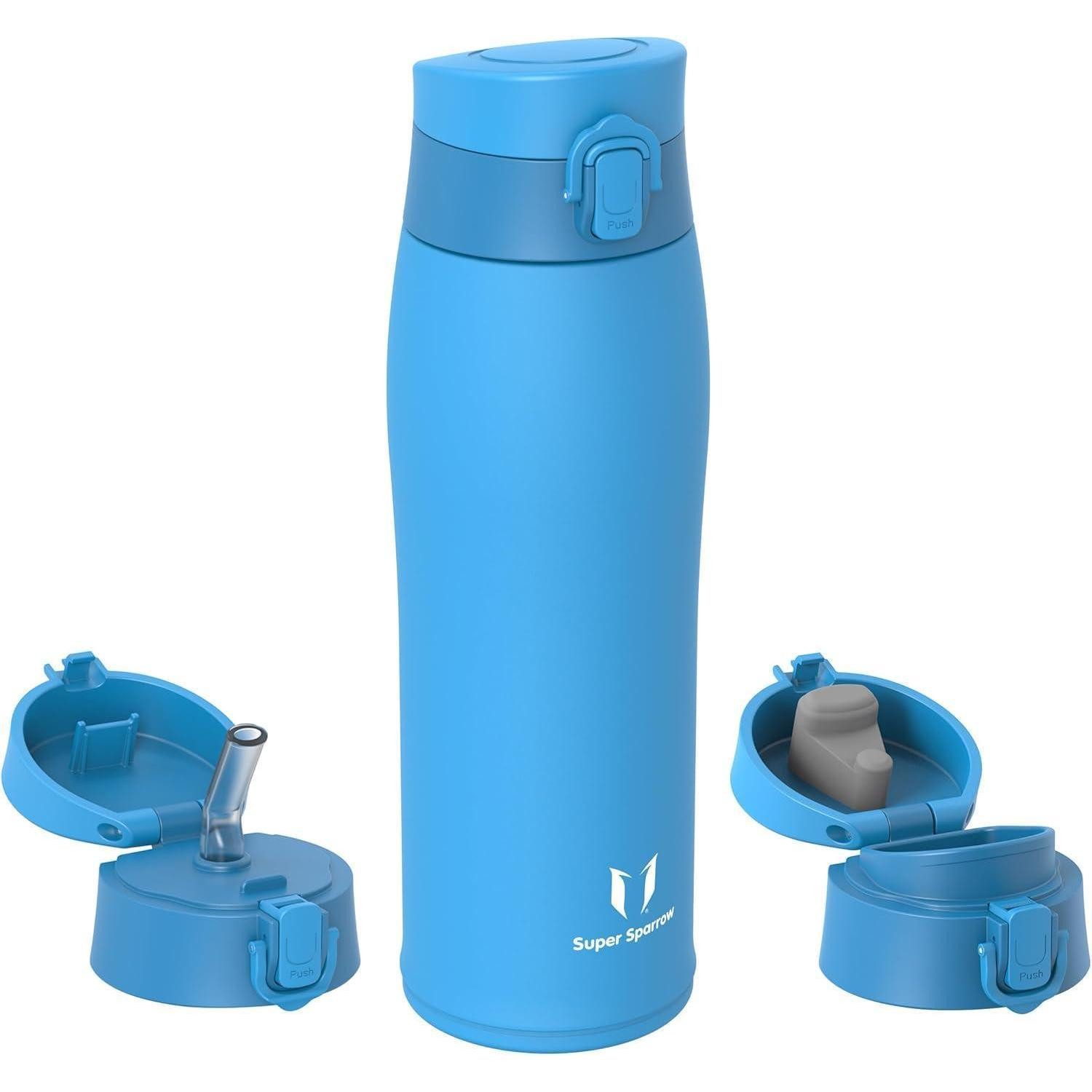 LuxusKollektion Thermoflasche Trinkflasche Edelstahl Thermosflasche BPAfrei 750 ml M Himmelblau