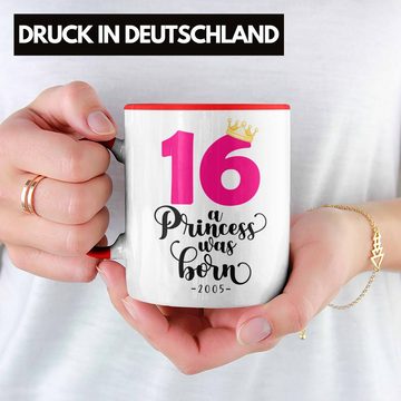 Trendation Tasse Trendation - 16. Geburtstag Mädchen Tasse Geschenk zum Sechtzehnten Geburtsagsparty Grafik Krone 16 Jahre Alt Teenager Prinzessin