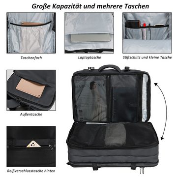 TAN.TOMI Reiserucksack 50L Großer Reiserucksack mit USB-Ladeanschluss erweiterbarer, 17 Zoll Laptoprucksack Wasserabweisend Nylon Handgepäck Flugzeug